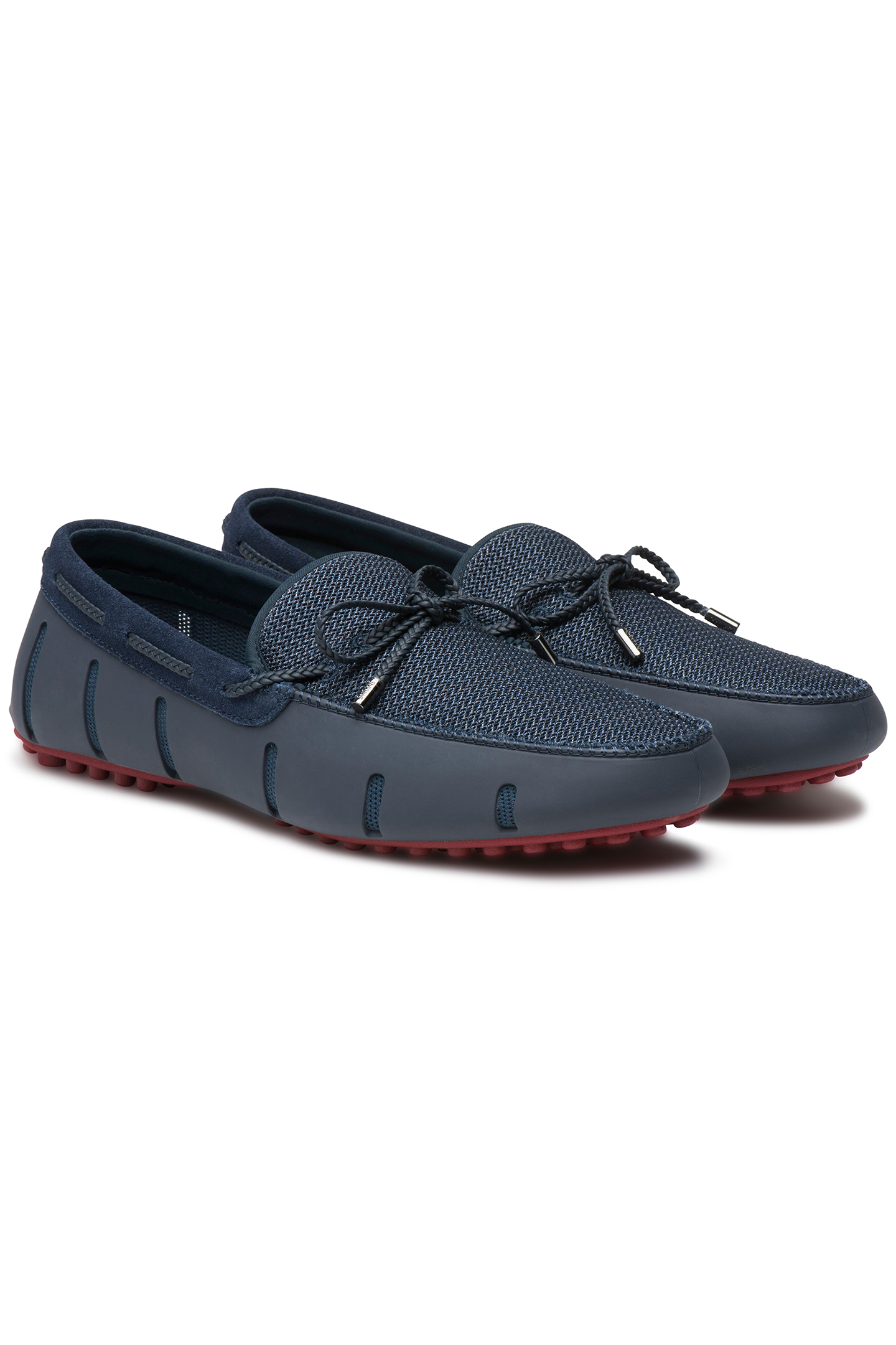 BRAIDED LACE LUX LOAFER DRIVER NAVY/DEEP RED 2