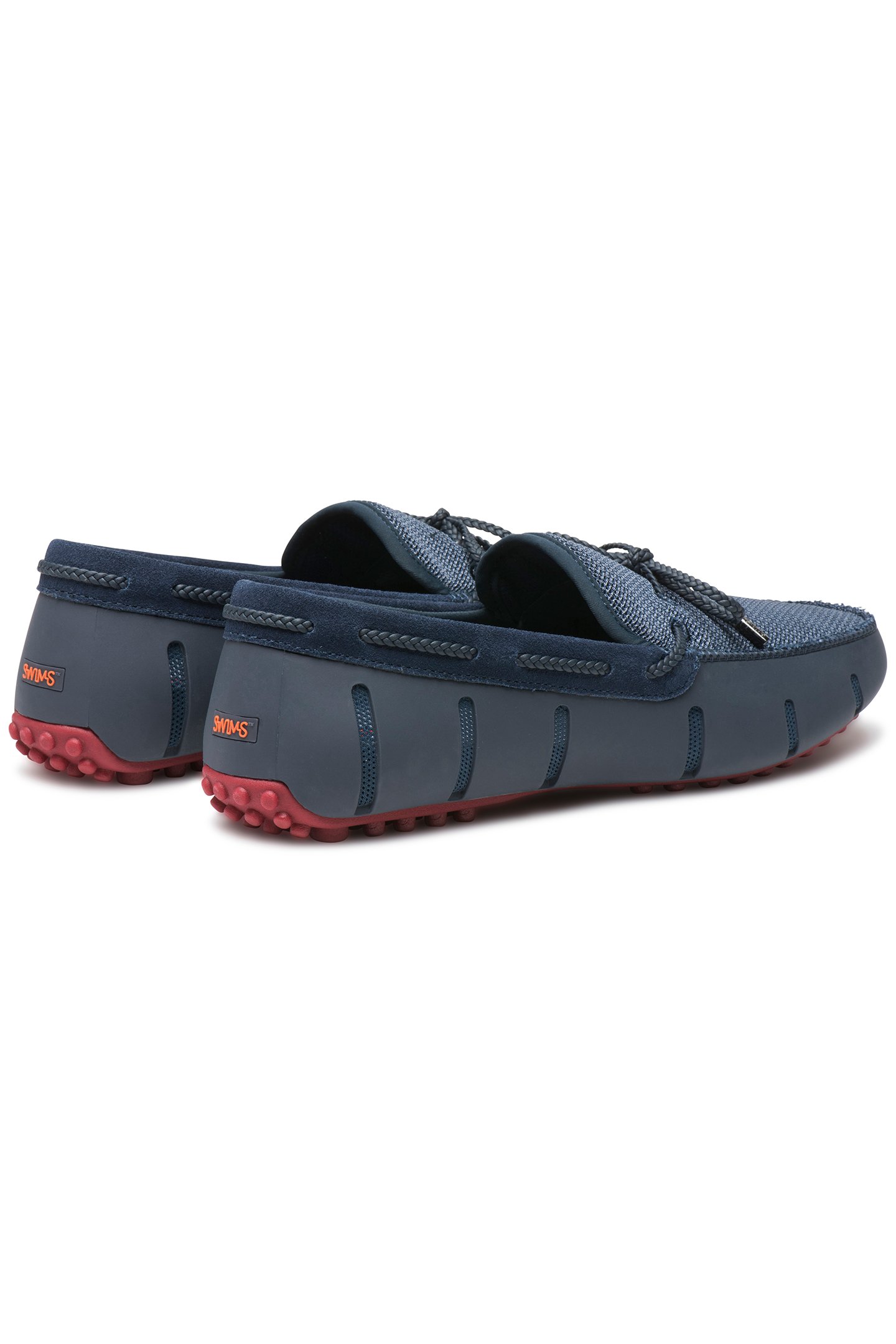 BRAIDED LACE LUX LOAFER DRIVER NAVY/DEEP RED 3