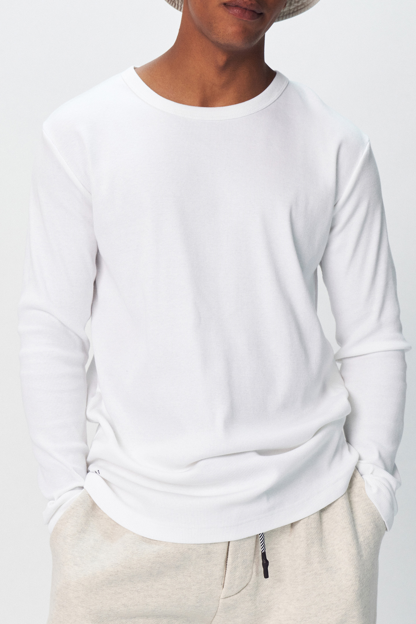 ALEX RIB JERSEY TEE WHITE by 10DAYS