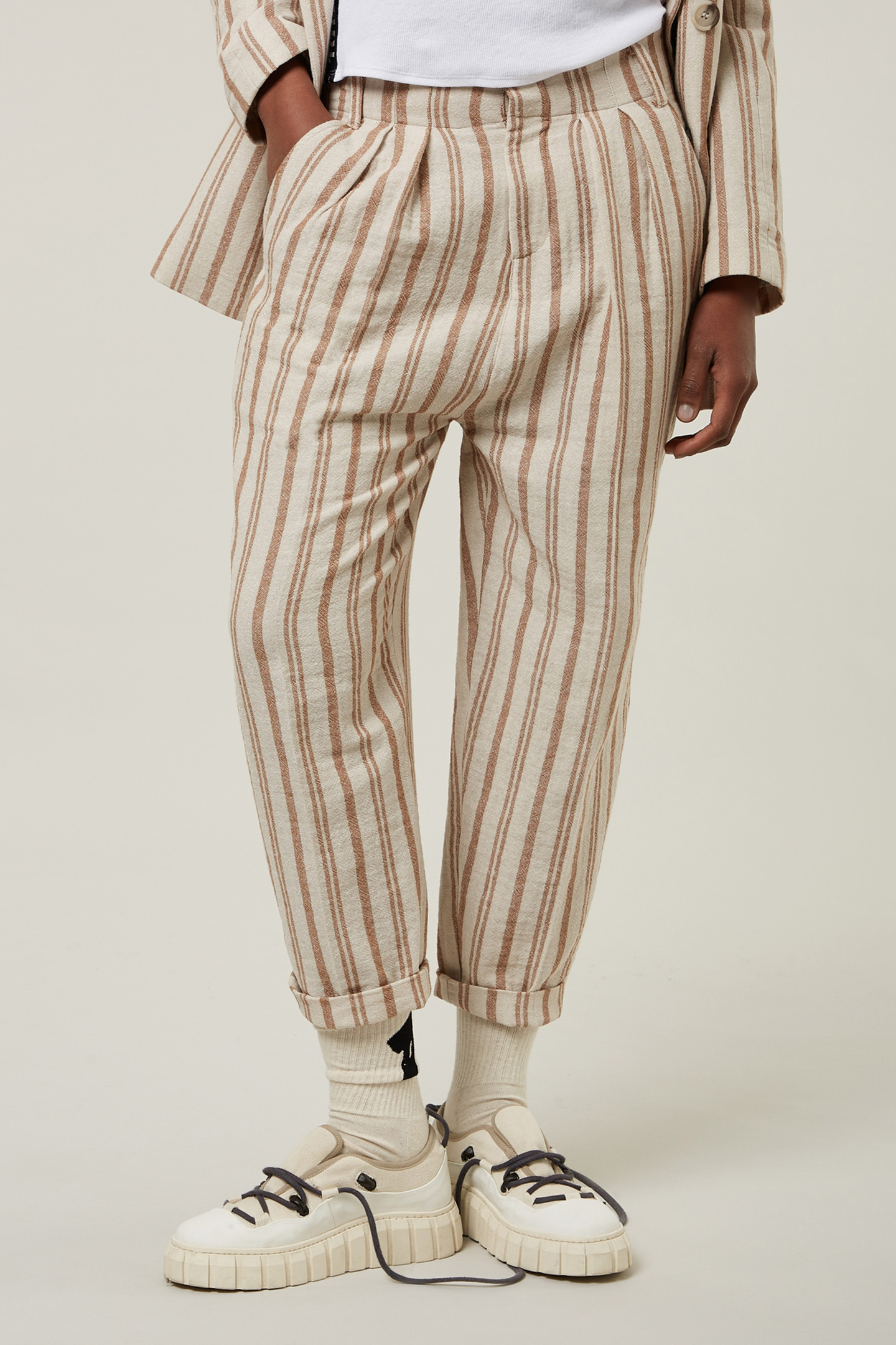 PANTS COTTON STRIPES ECRU 1