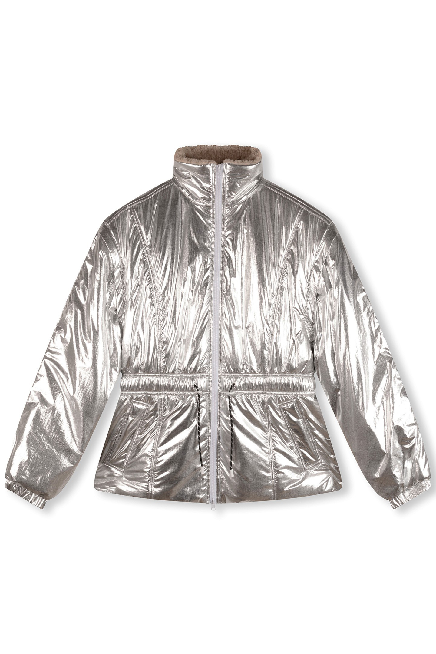 METALLIC PUFFER JACKET SILVER 3