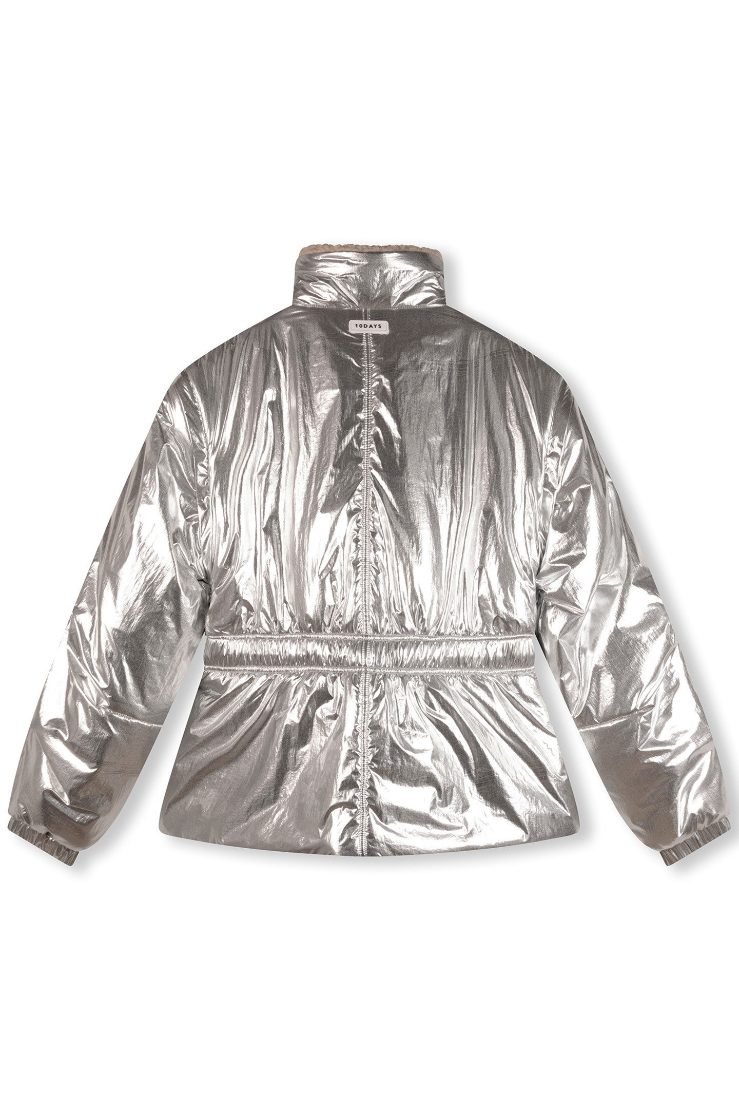 METALLIC PUFFER JACKET SILVER 4