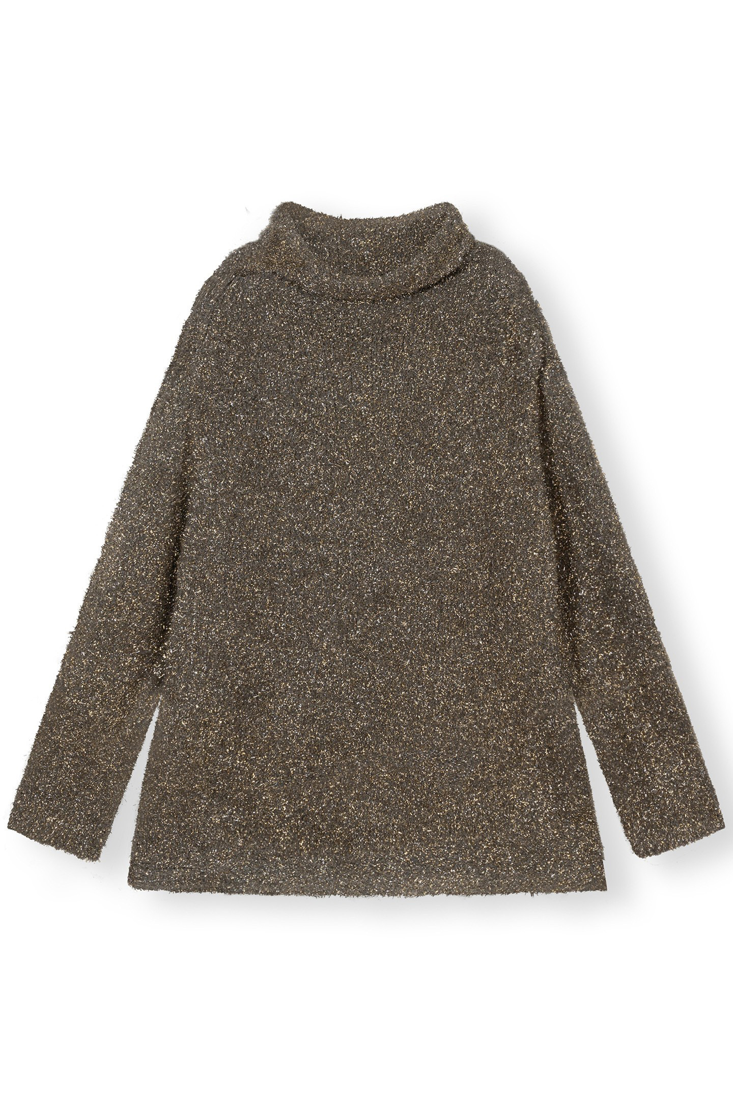 OVERSIZED TURTLENECK SWEATER LUREX GOLD 3