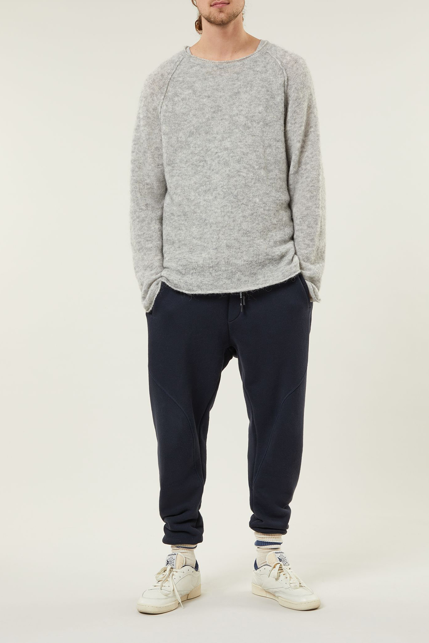 JACE KNIT SWEATER LIGHT GREY MELEE 2