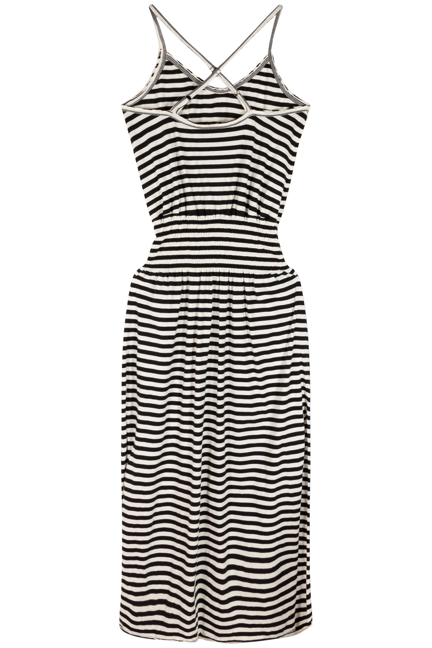 SMOCK DRESS STRIPE BLACK/ECRU 4