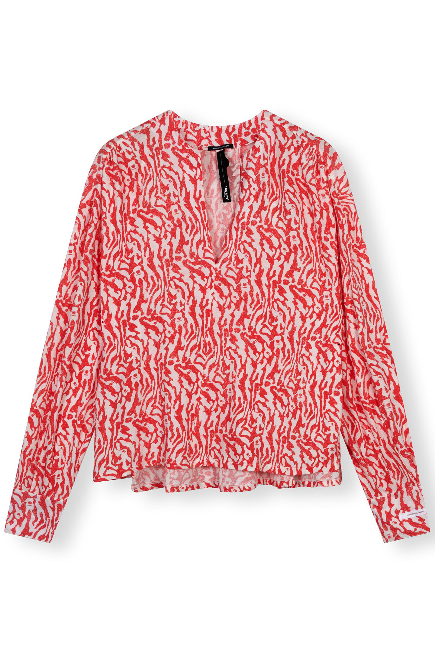 V-NECK BLOUSE ZEBRA JERSEY ECRU 4