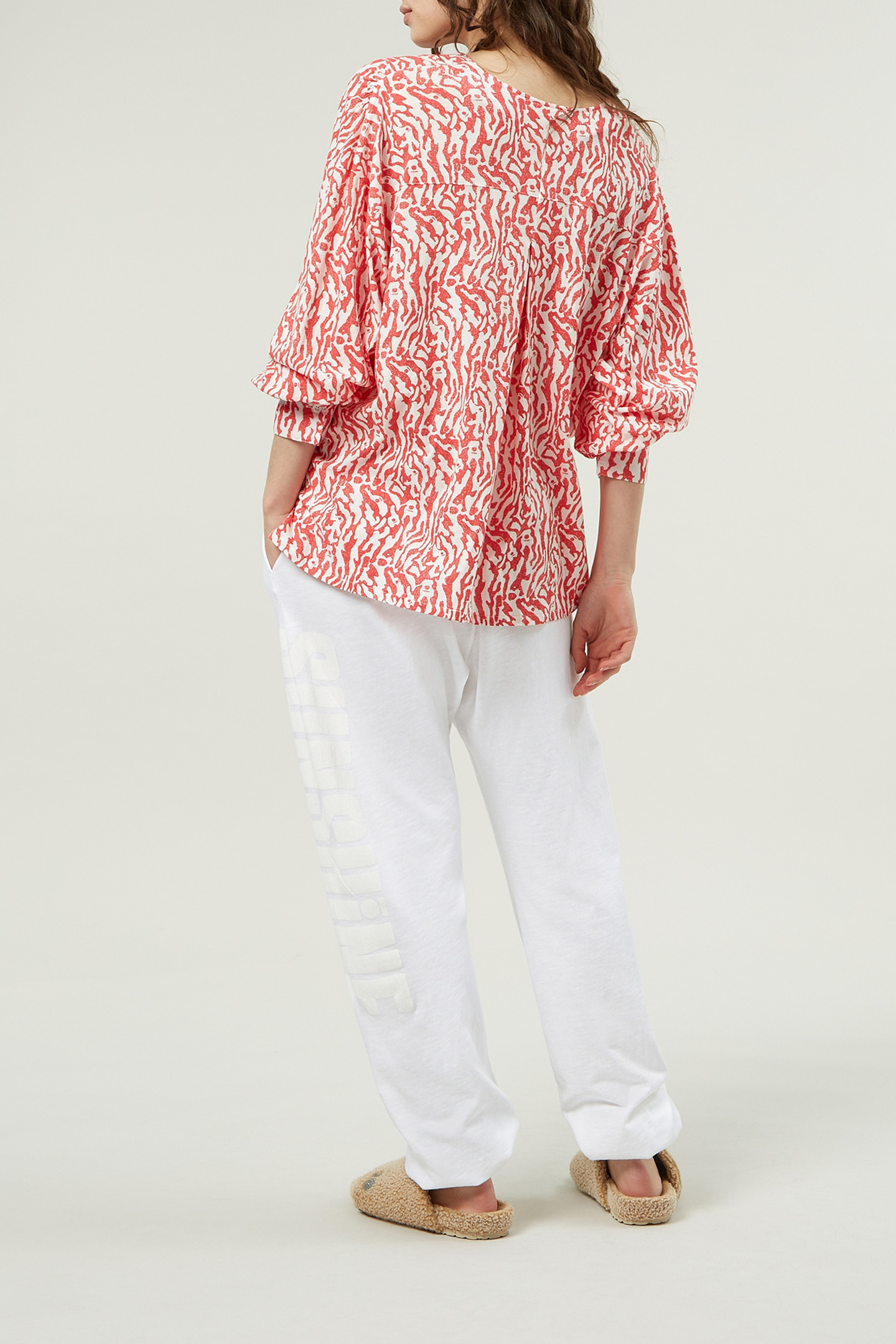 V-NECK BLOUSE ZEBRA JERSEY ECRU 3