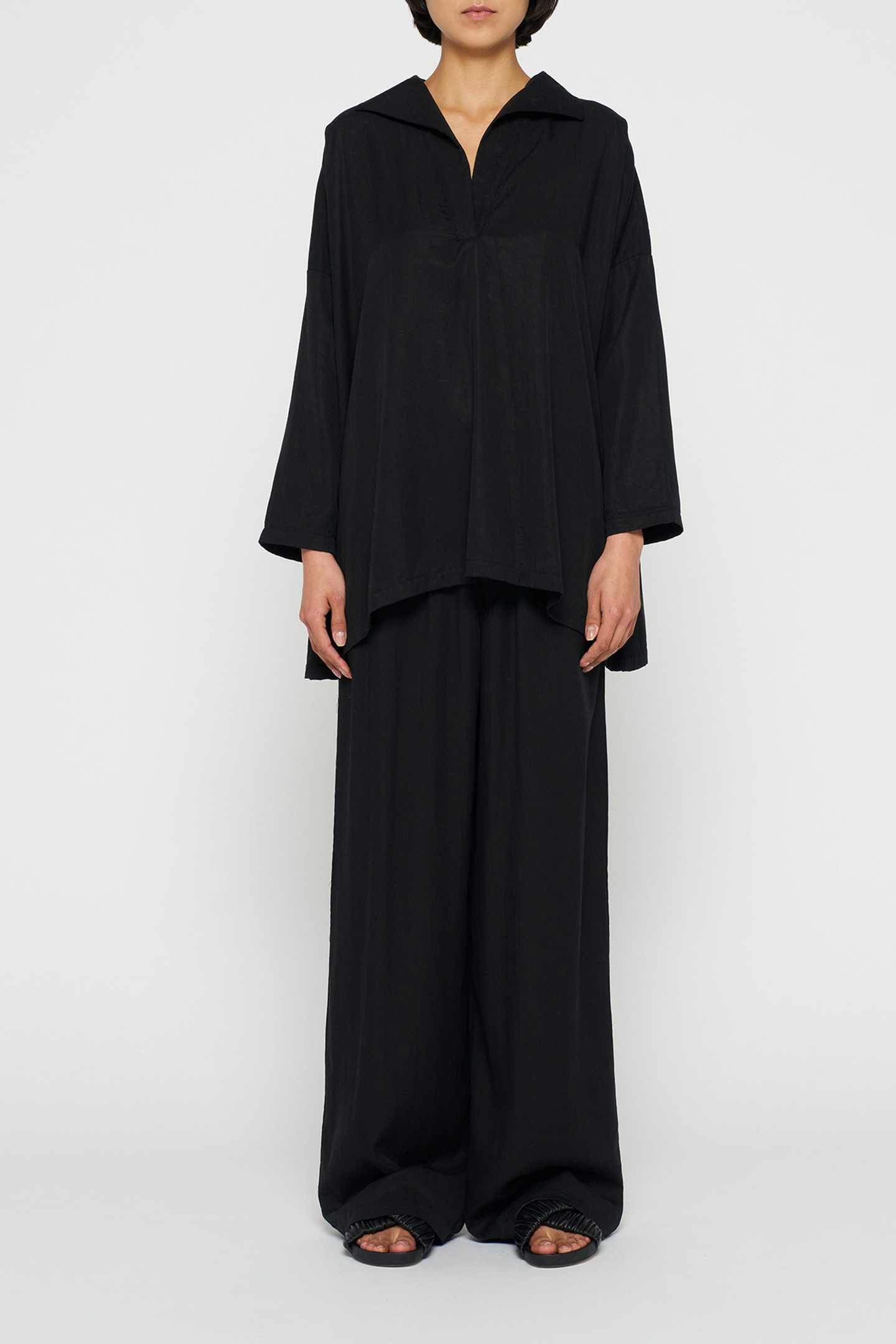 FLOWY WOVEN PANTS BLACK 2