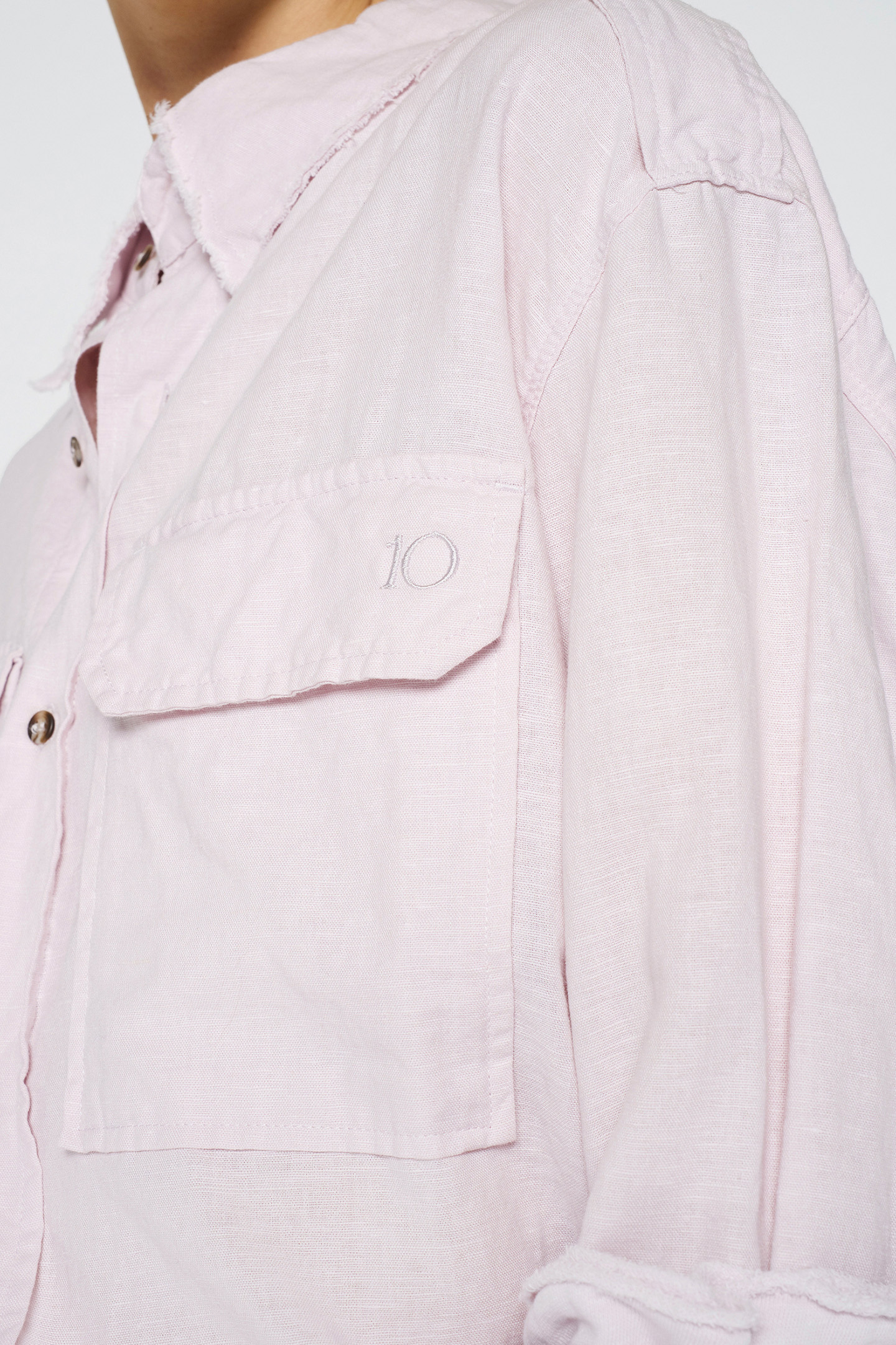 WASHED LINEN SHIRT PALE LILAC 6