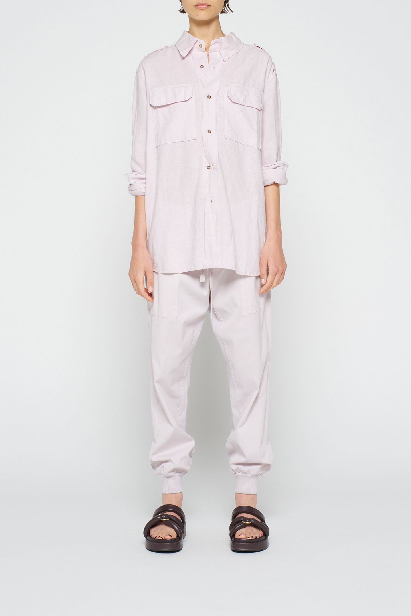 WASHED LINEN SHIRT PALE LILAC 2