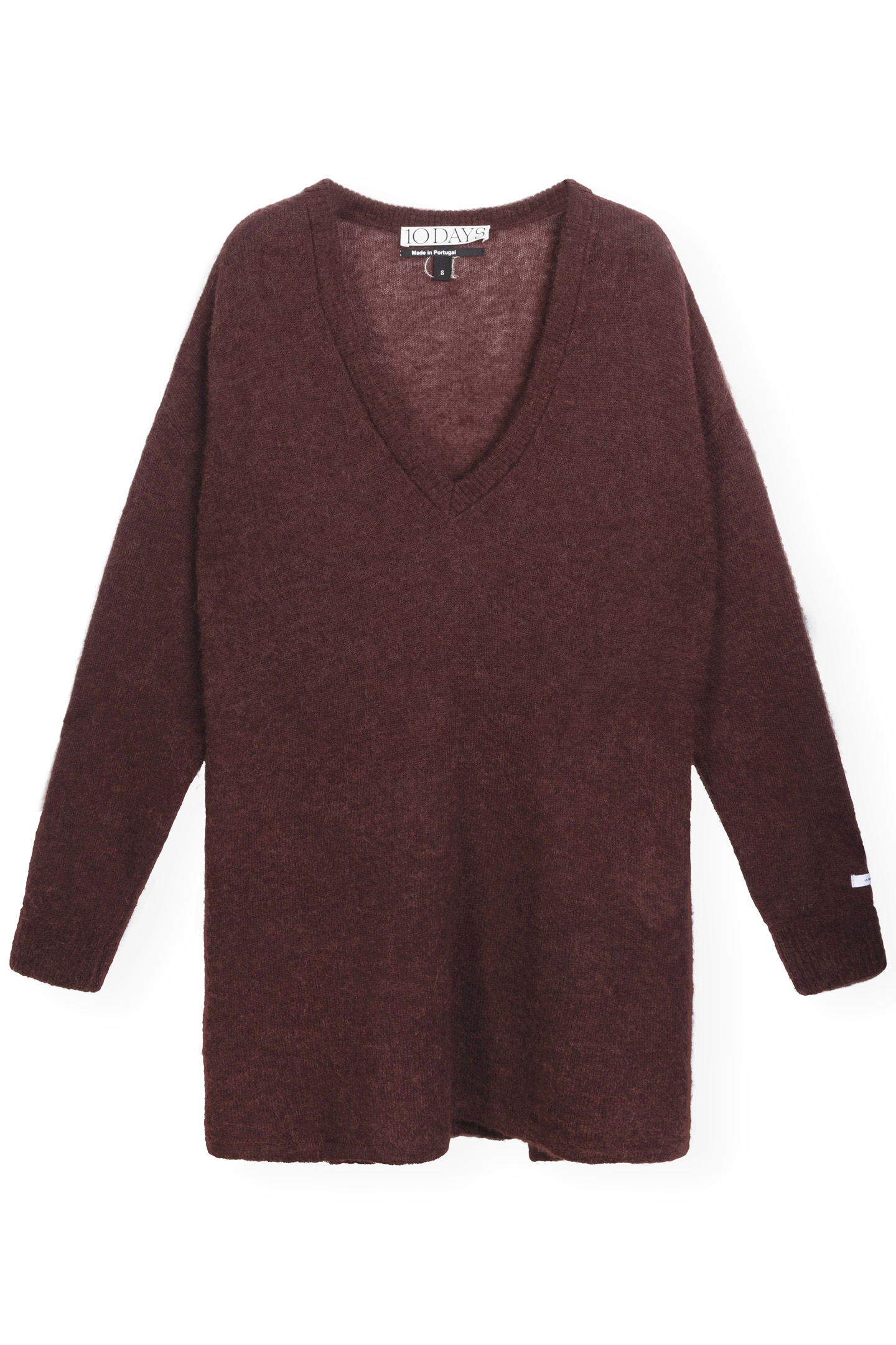 V-NECK THIN KNIT SWEATER AUBERGINE 4