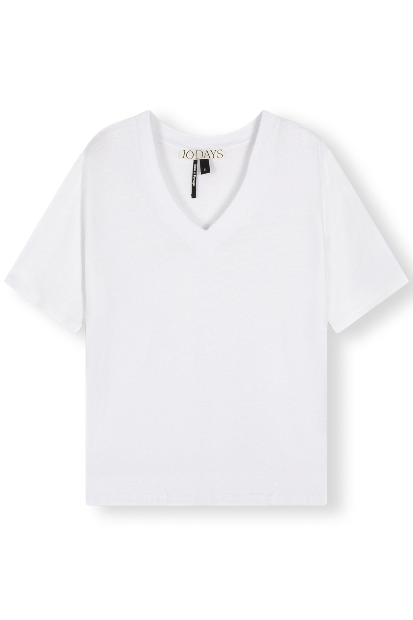 V-NECK TEE LINEN WHITE 2