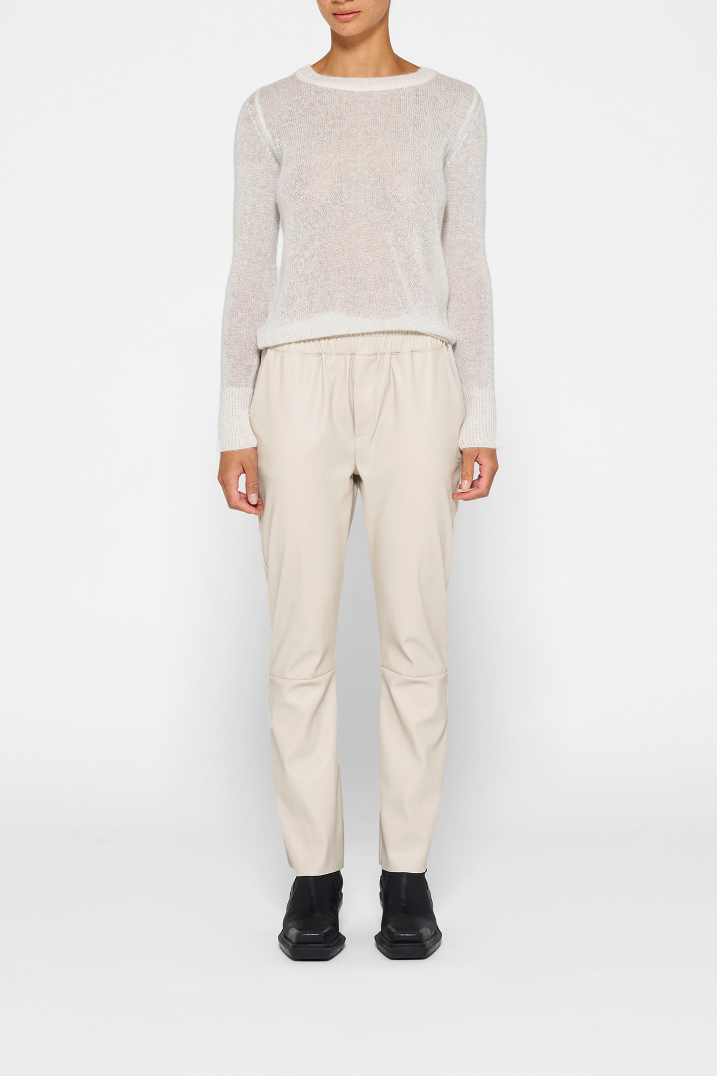 LONGSLEEVE TOP KNIT SPARKLE ECRU 2