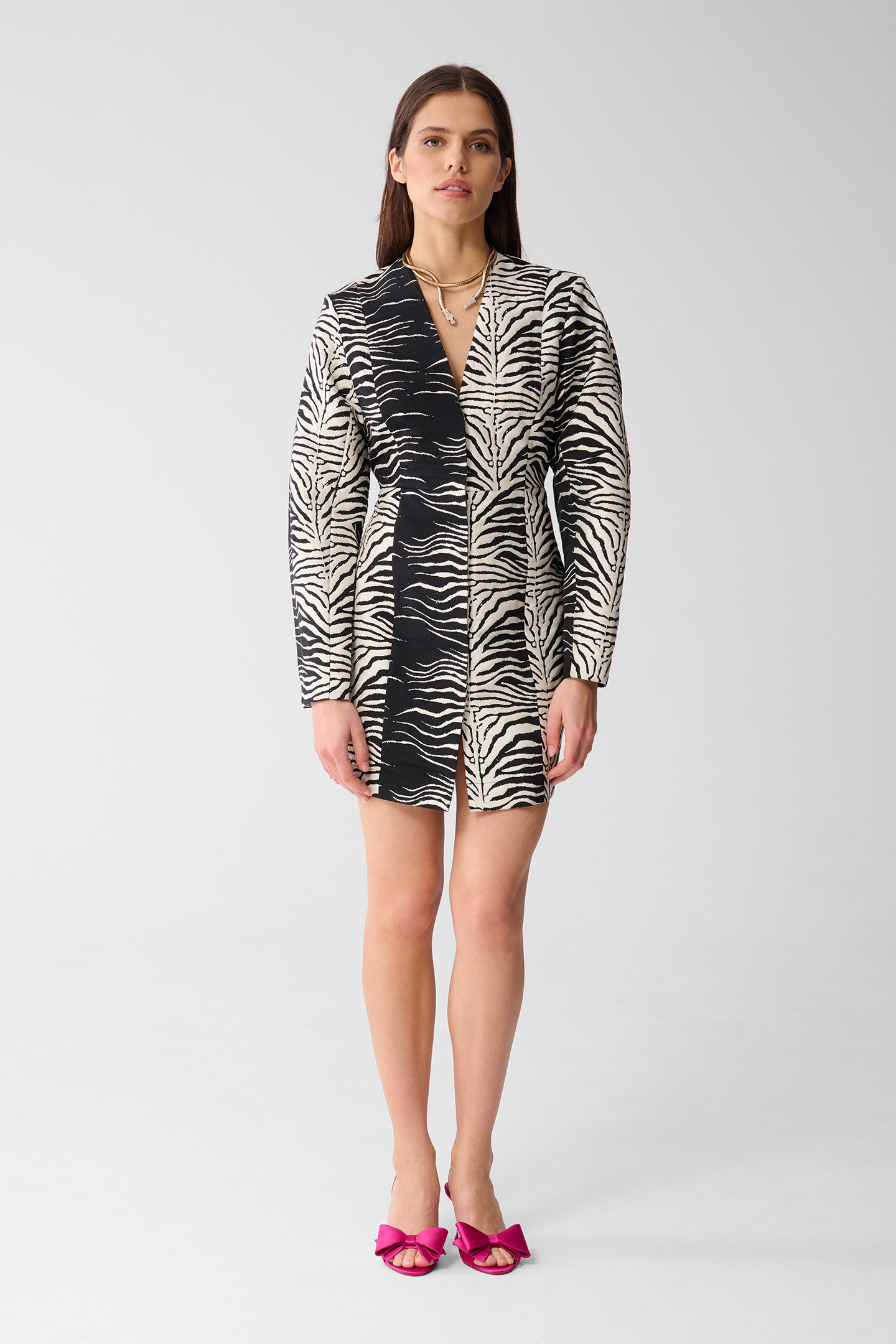 LA-SBZEBRA EGG SHAPE DRESS BLACK/WHITE by Shoeby