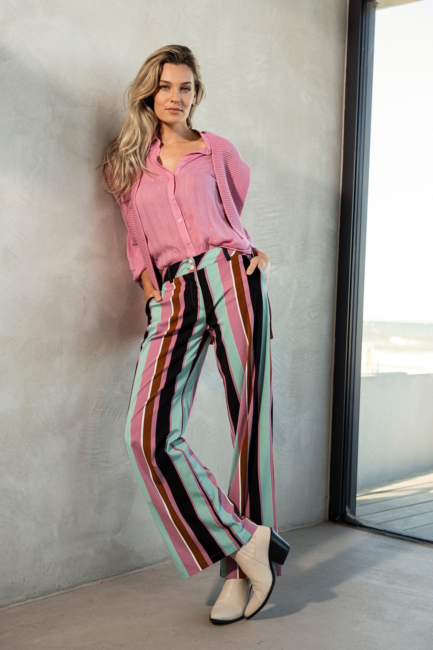 BLOUSE PUFF SLEEVE ROSE by Tramontana