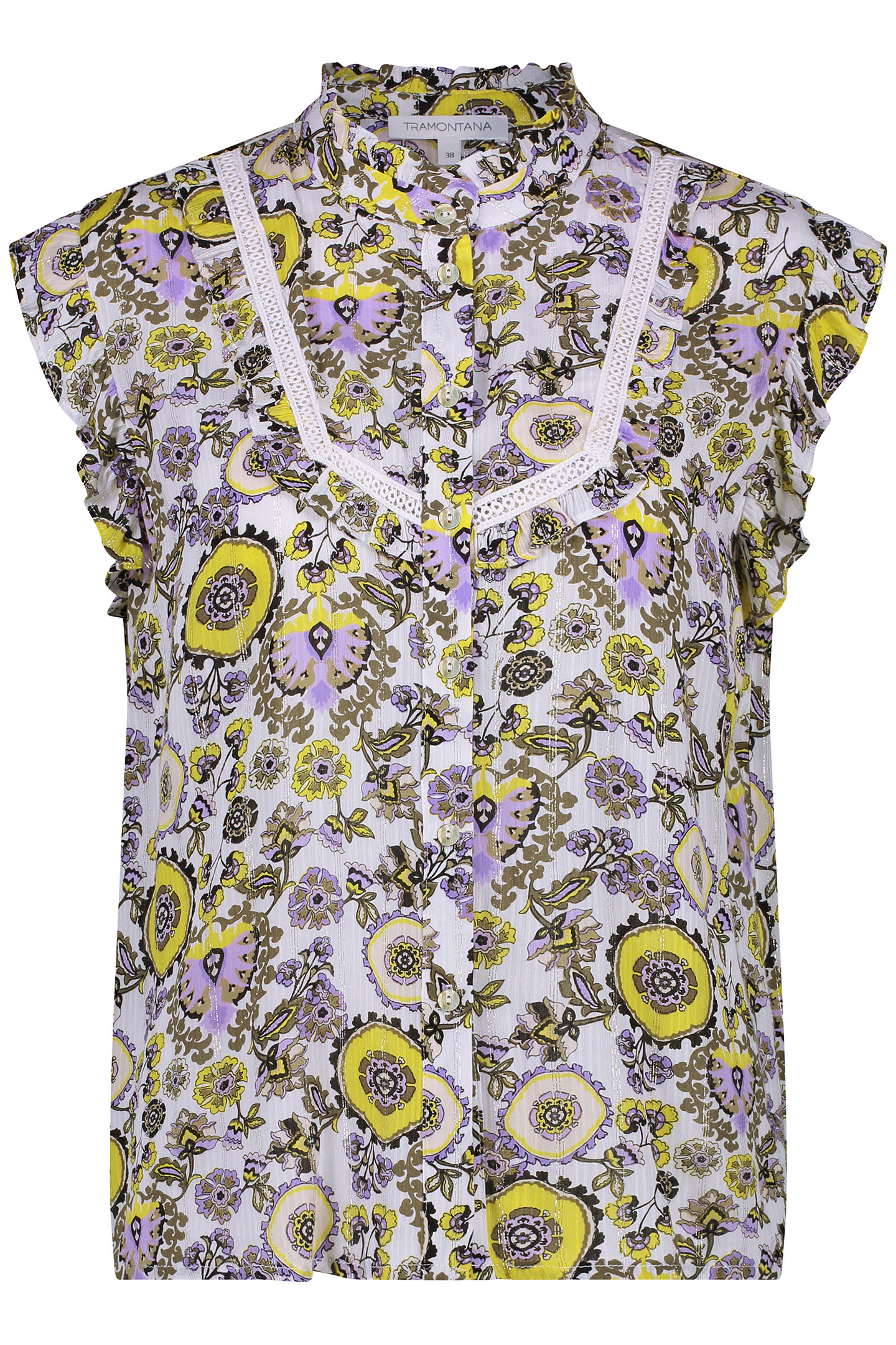 BLOUSE WHITE ORNAMENTS PRINT WHITES by Tramontana