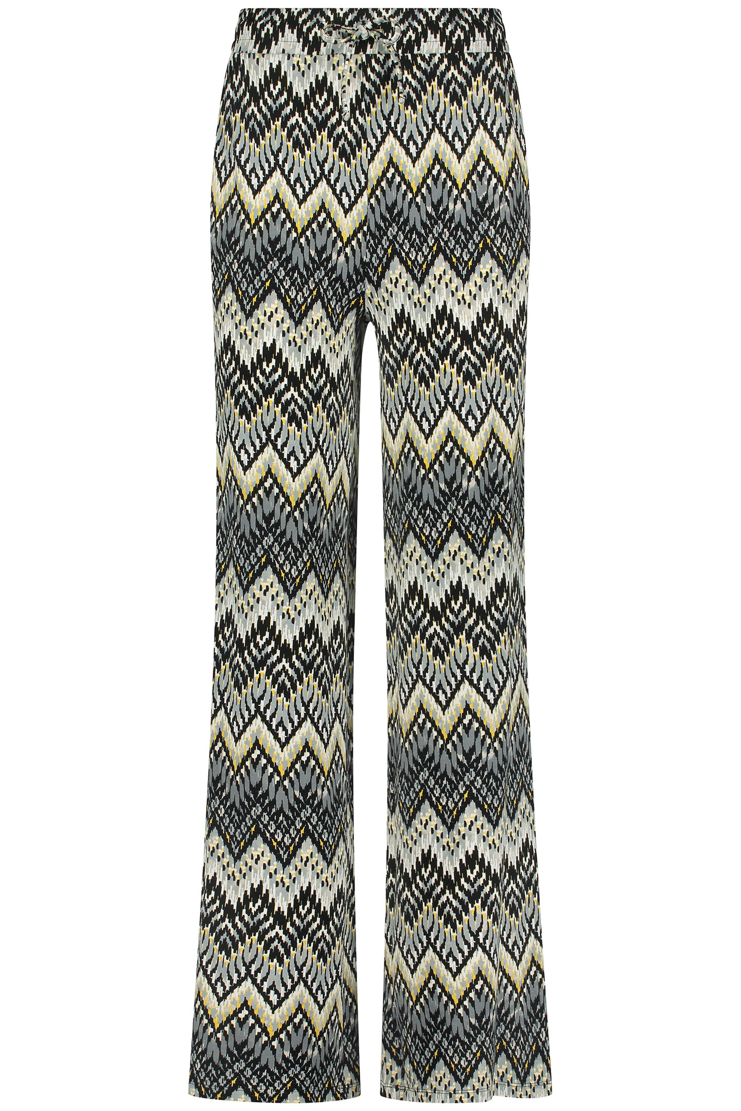 TROUSERS FLAME STITCH PRINT GREYS by Tramontana