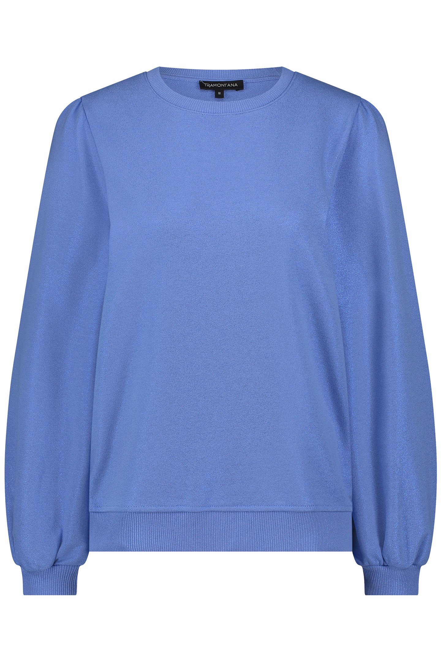 SWEATER PUFF SHOULDER METALLIC MID BLUE by Tramontana