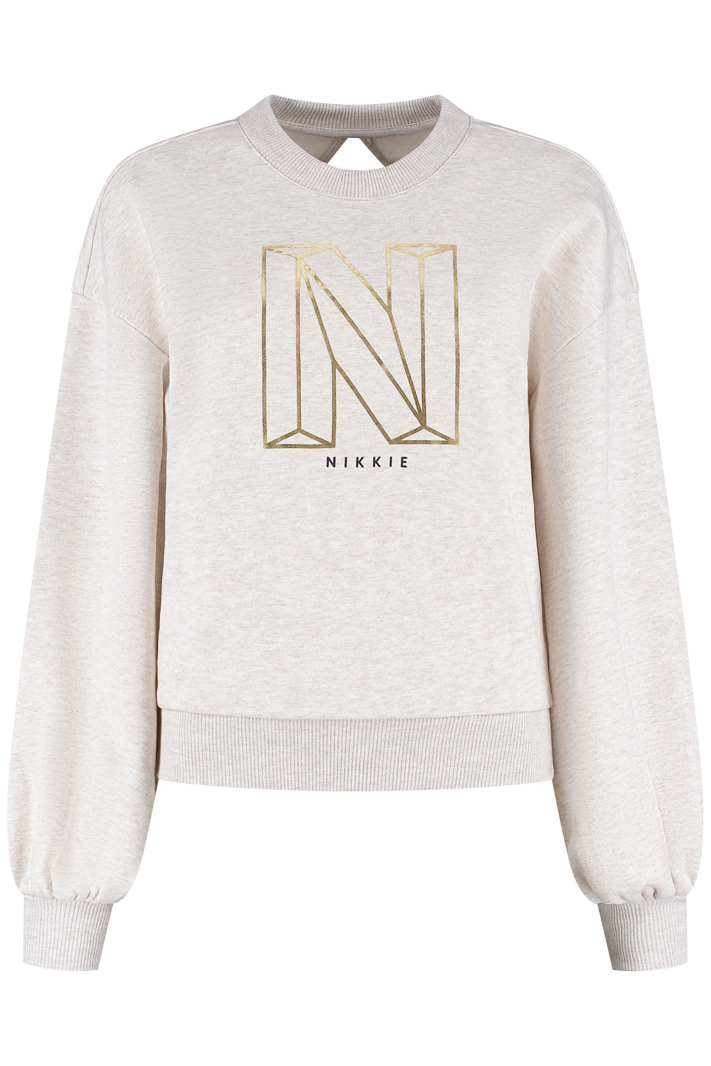 NIKKIE HEATHER SWEATER CREAM MELANGE 1