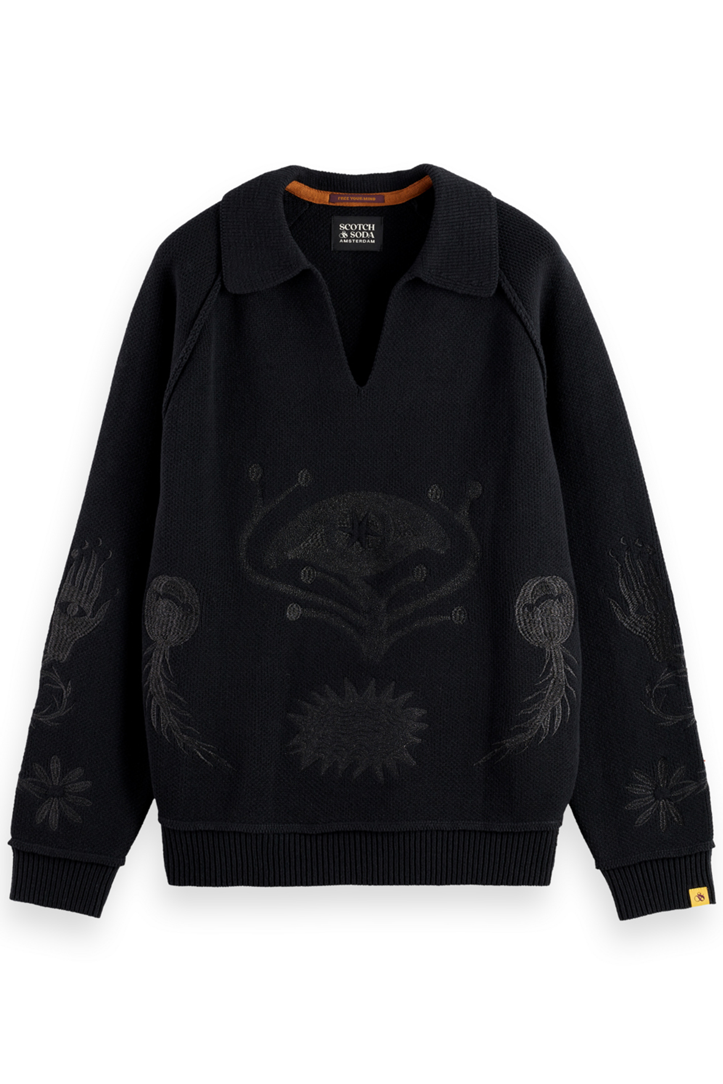 POLO LONG SLEEVES DROPPED SHOULDER SWEATER BLACK 4