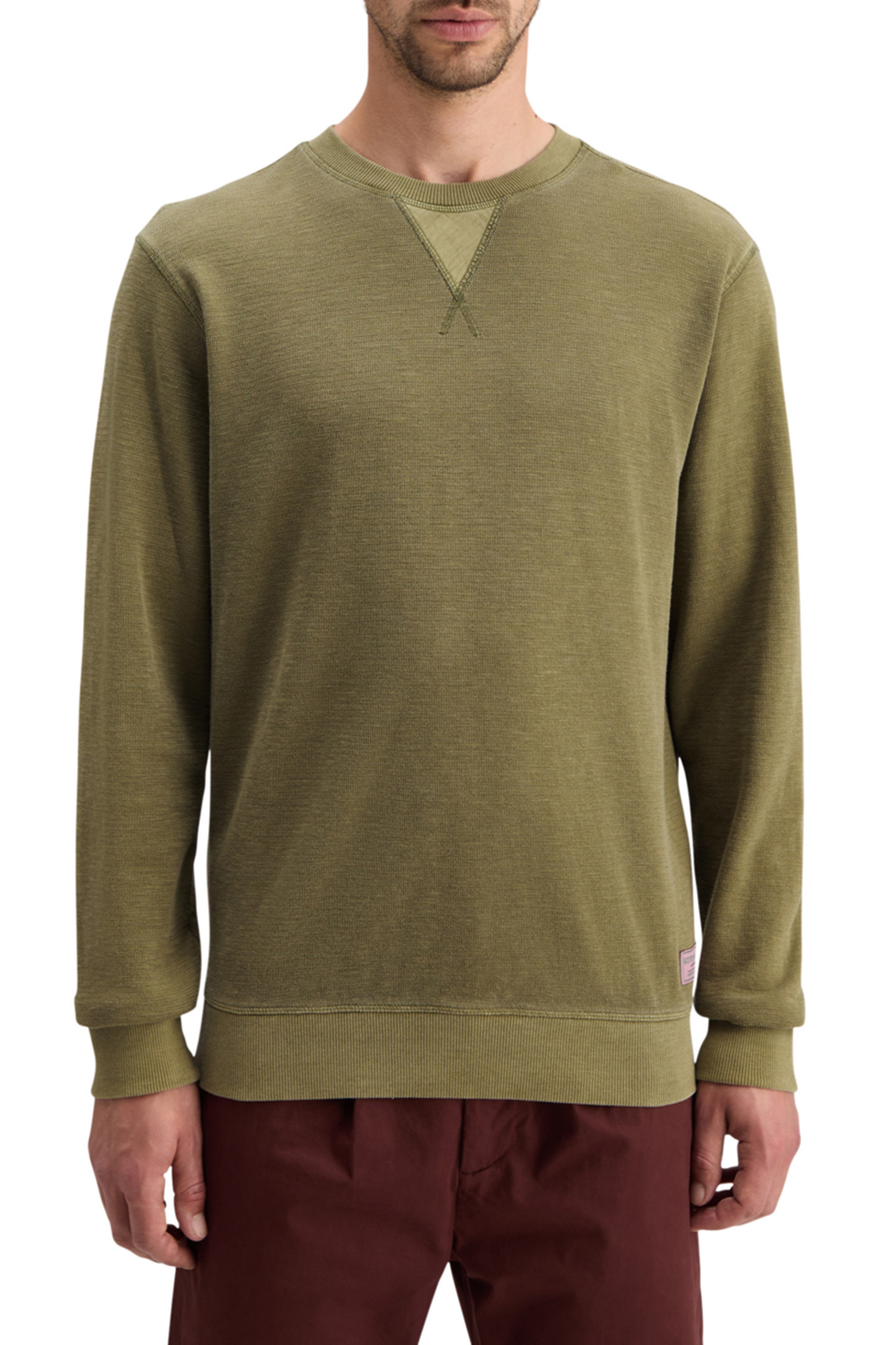 GARMENT DYED STRUCTURED SWEATSHIRT MOSS GREEN 1