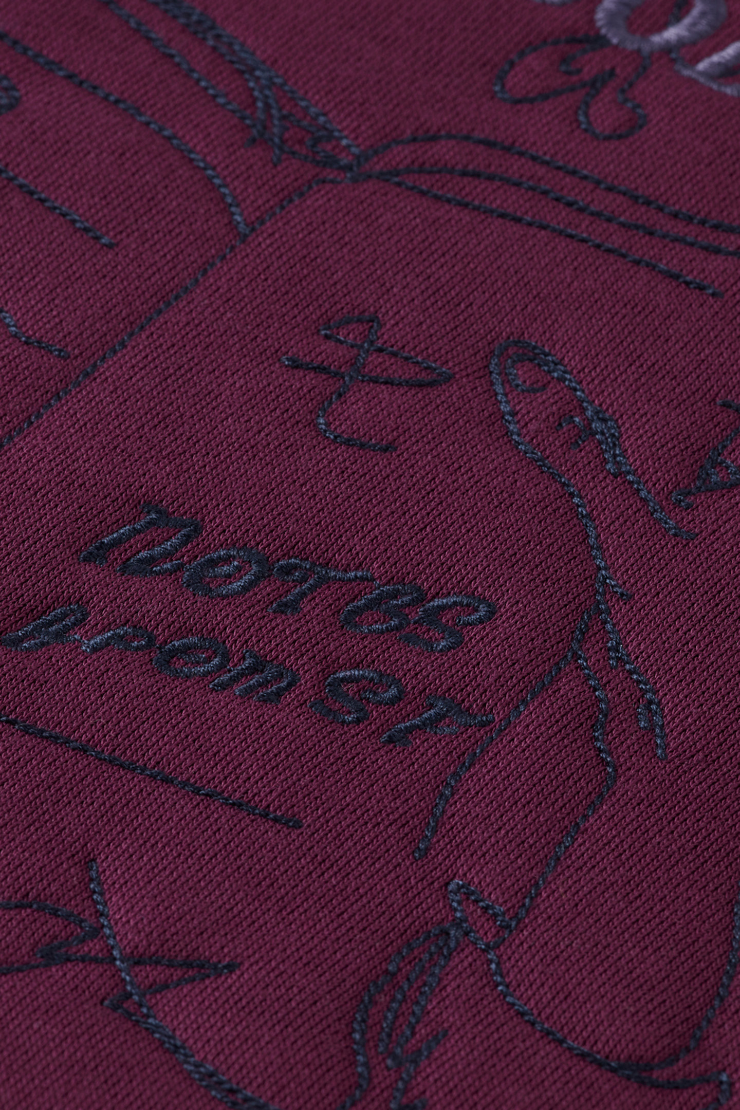 EMBROIDERY SWEATSHIRT BERRY 3