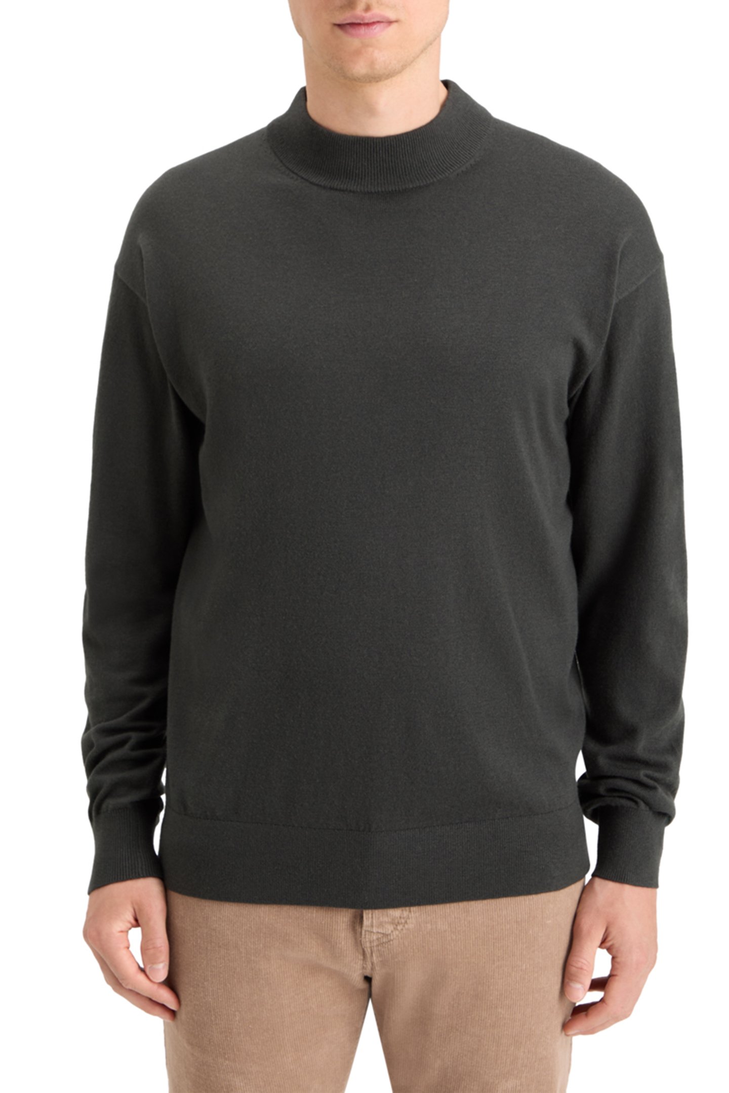 ESSENTIAL DROPPED SHOULDER MOCK NECK SWEATER VINYL 1