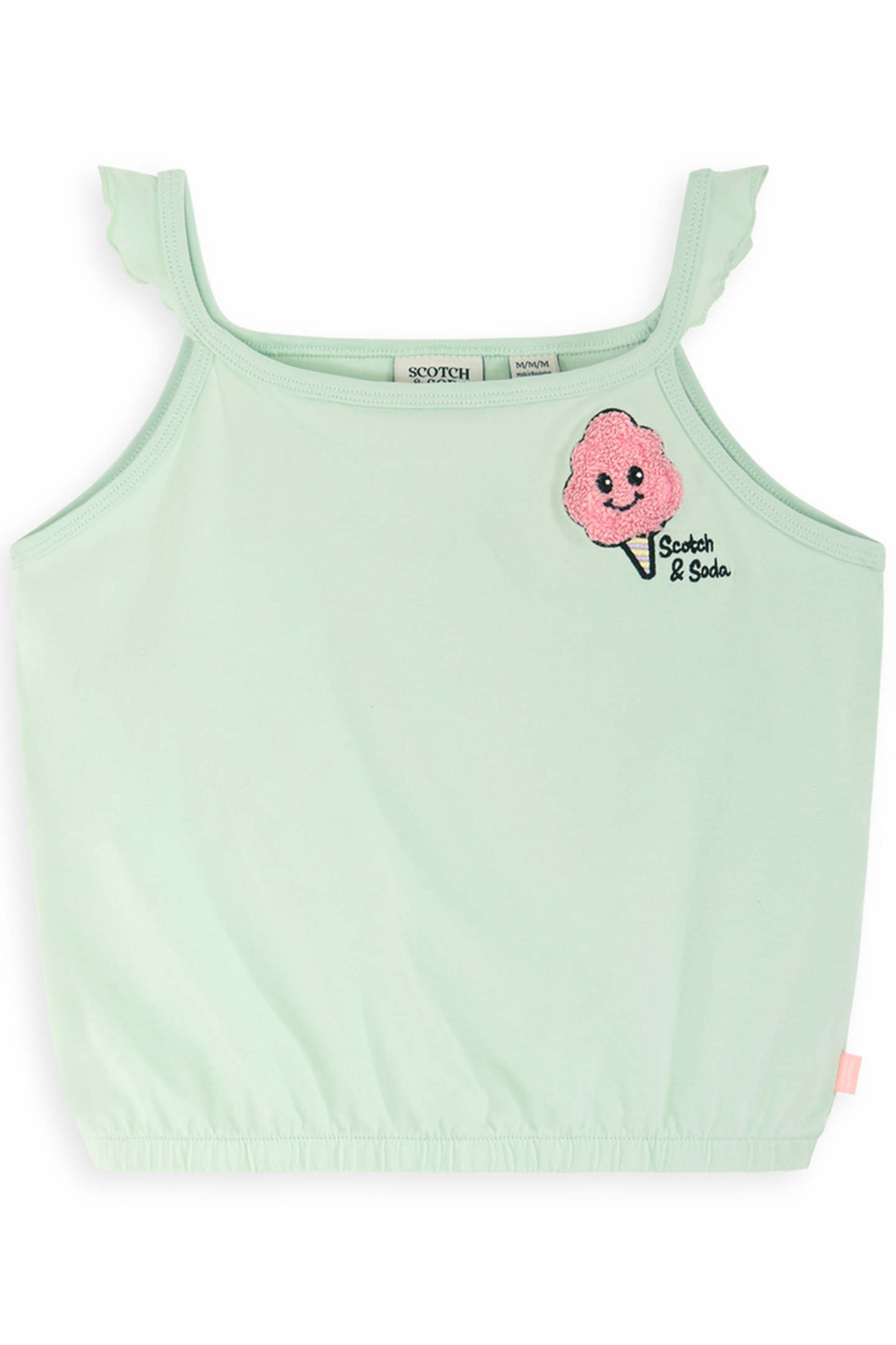 GIRLS S&S RUFFLE SLEEVE FASHION TOP LIGHT PASTEL GREEN by Scotch & Soda
