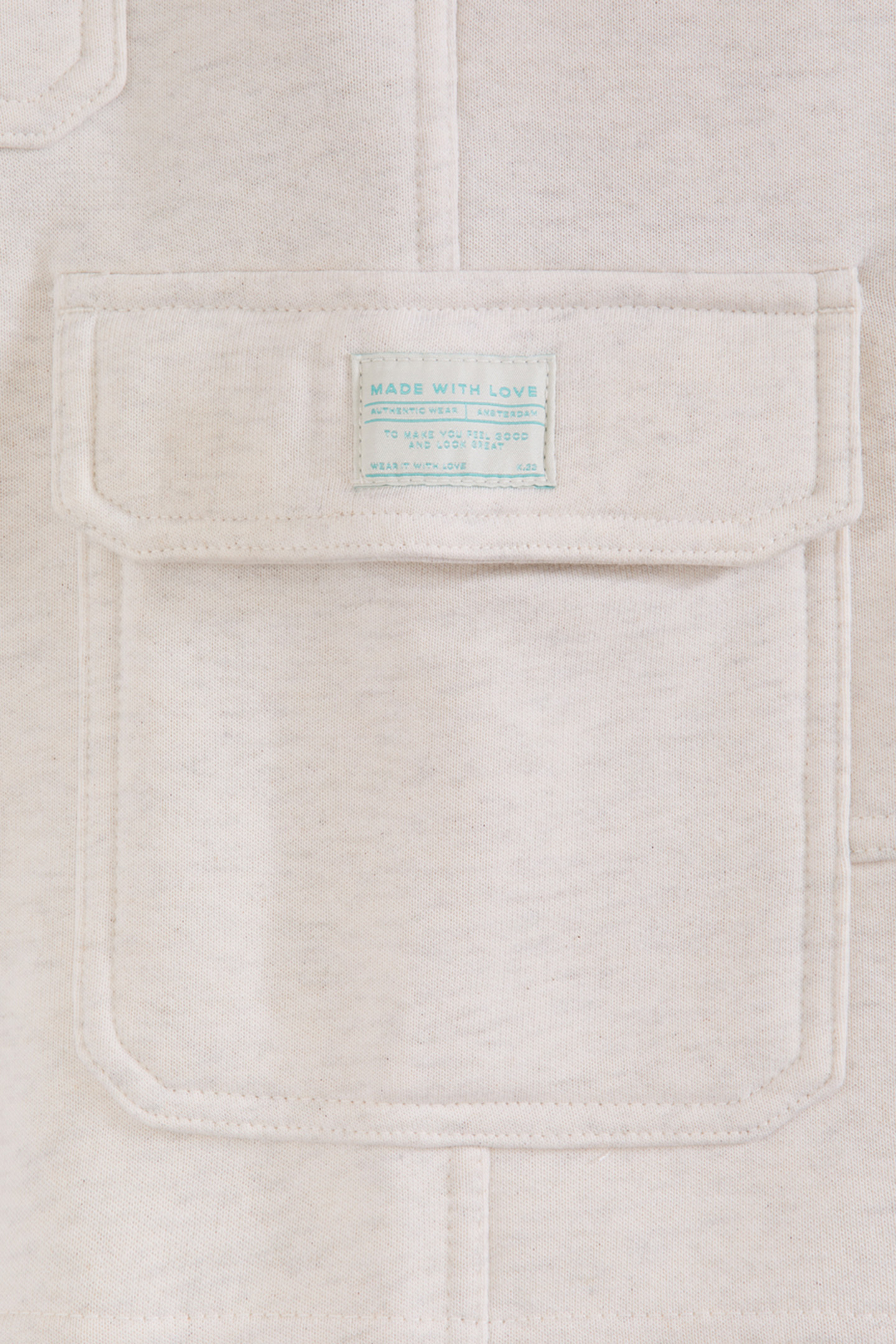 BOYS S&S FLEECE CARGO SHORT IVORY 3