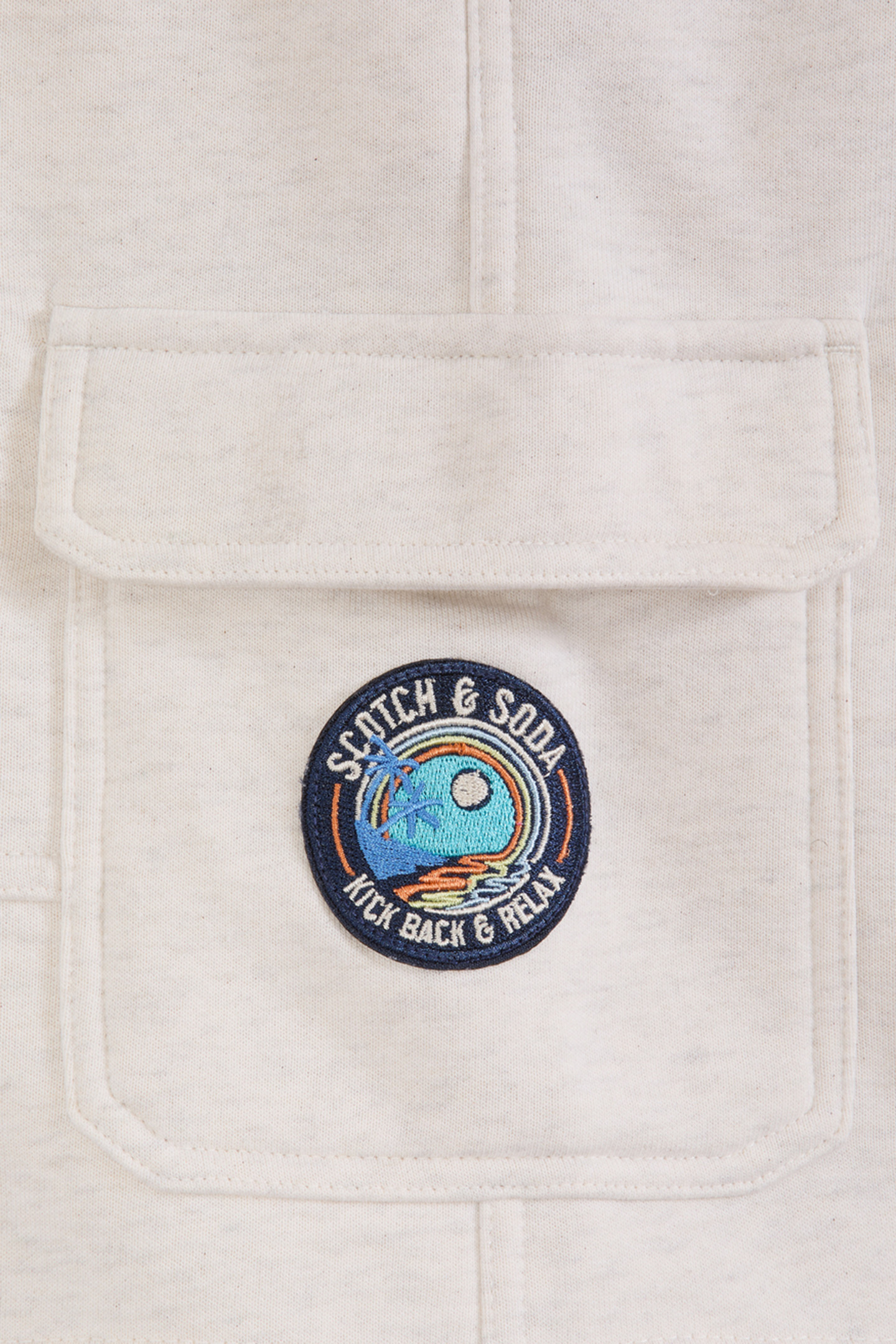 BOYS S&S FLEECE CARGO SHORT IVORY 4