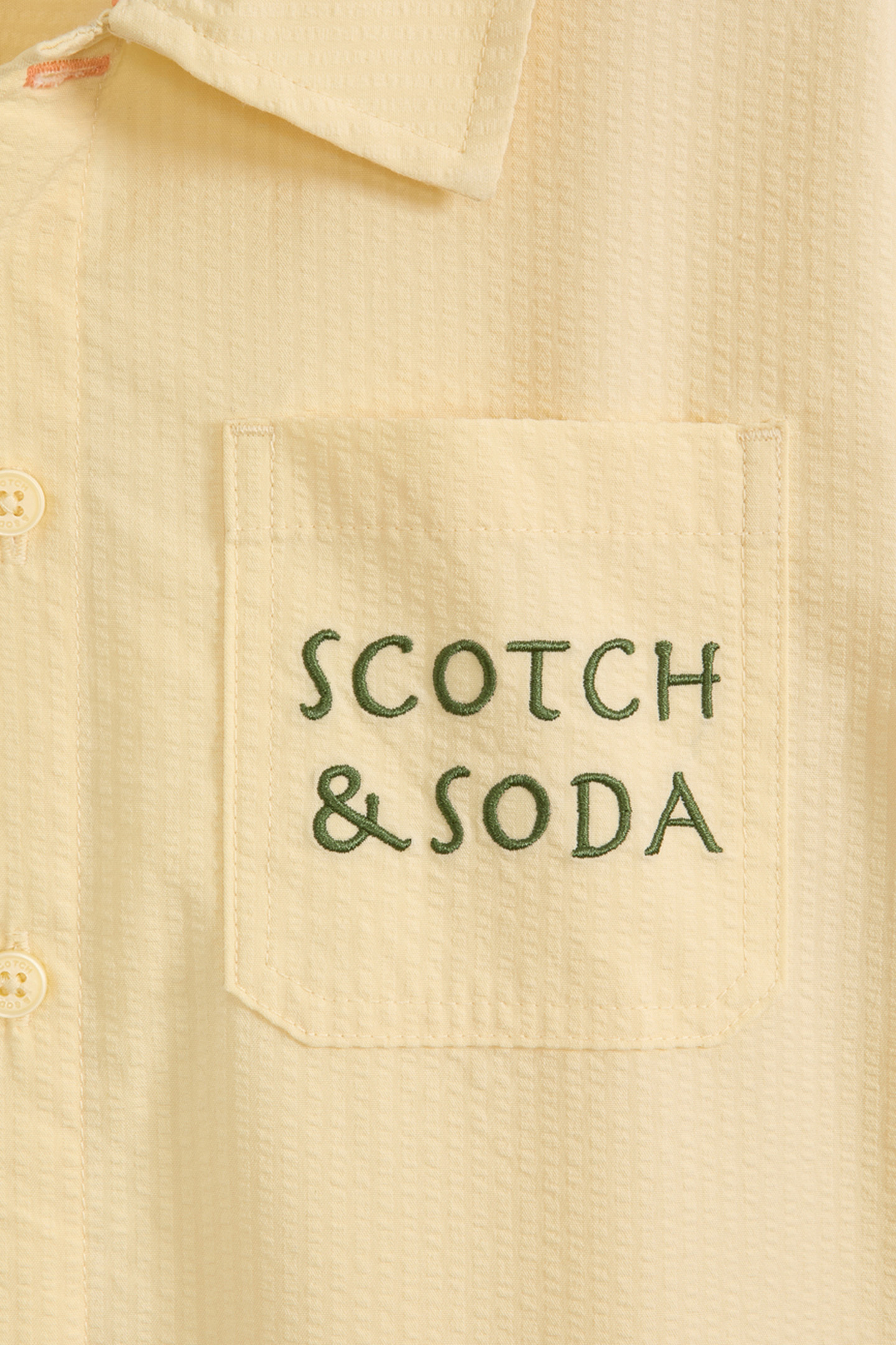 BOYS S&S SEERSUCKER BUTTON UP LT PASTEL YELLOW 4