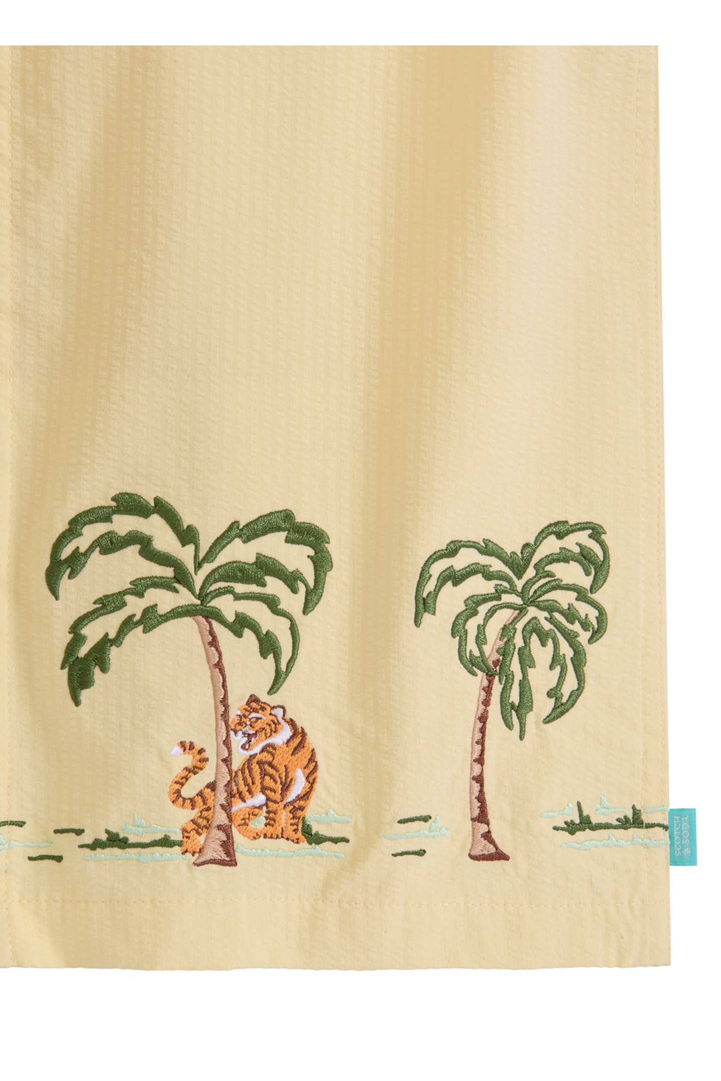 BOYS S&S SEERSUCKER BUTTON UP LT PASTEL YELLOW 3