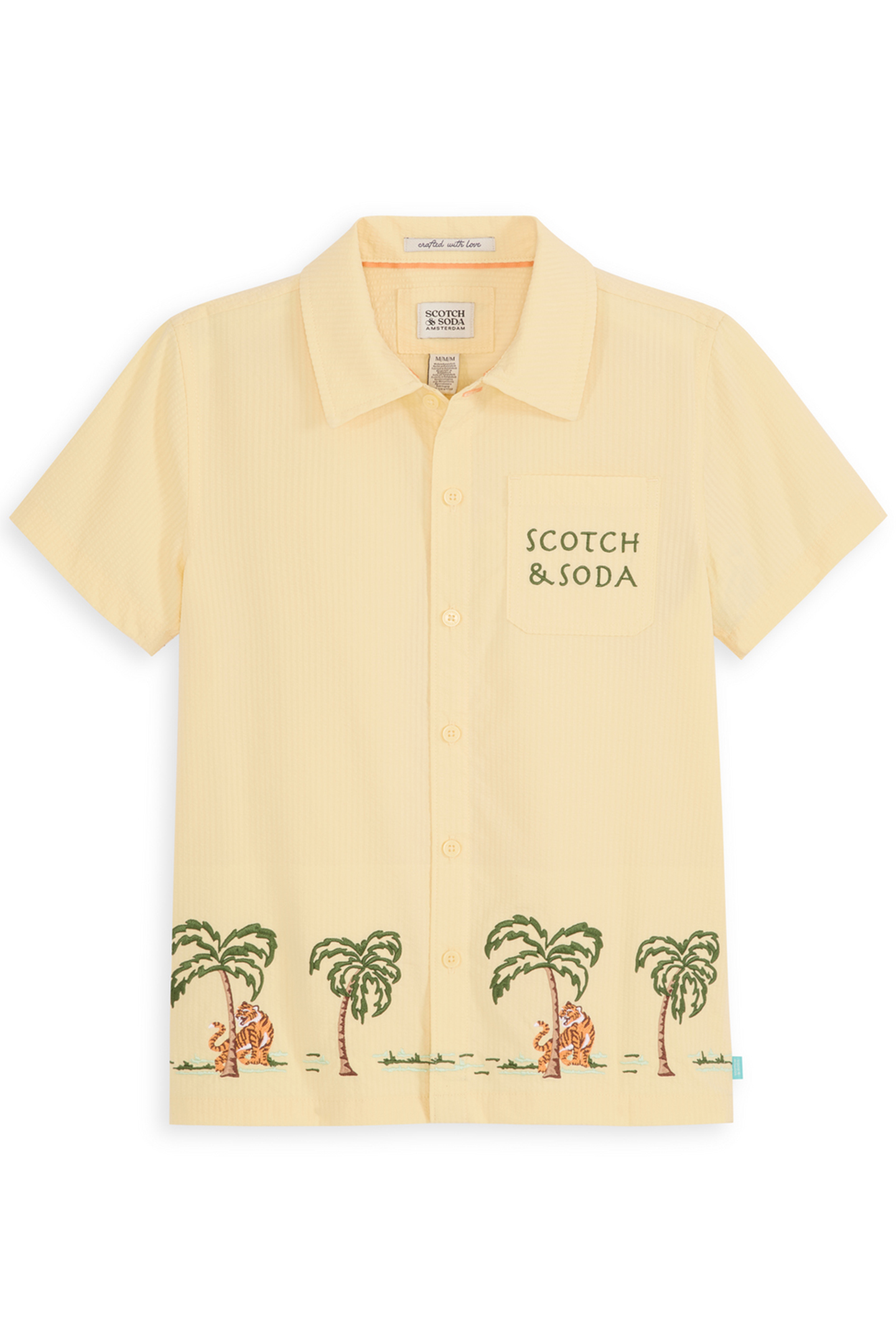 BOYS S&S SEERSUCKER BUTTON UP LT PASTEL YELLOW 1