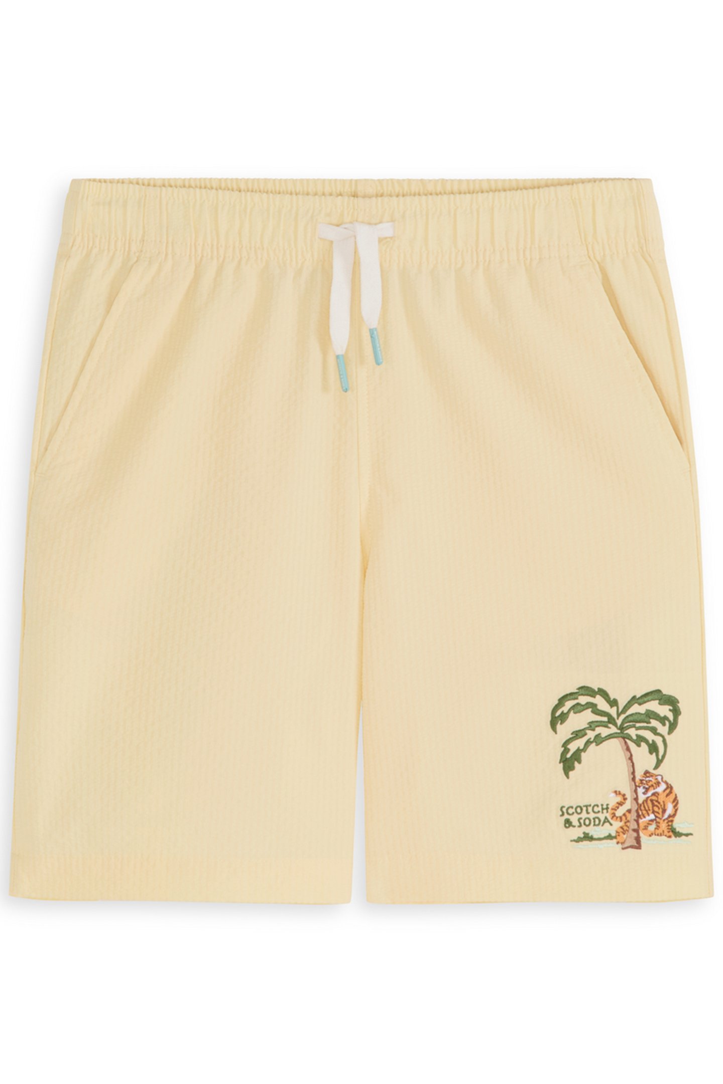 BOYS S&S SEERSUCKER SHORT LT PASTEL YELLOW 1