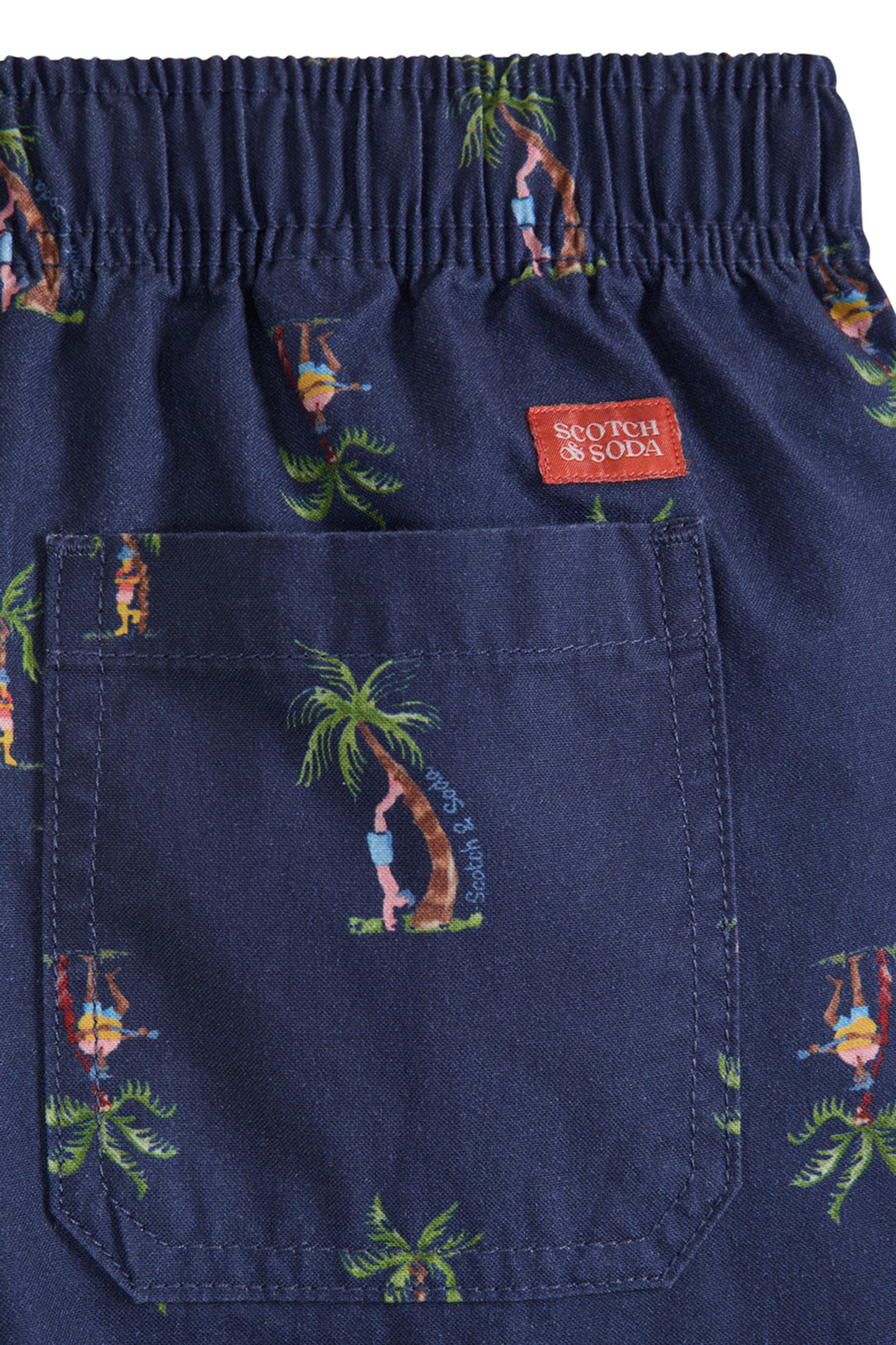 BOYS S&S HALF PANAMA SHORT NAVY 3