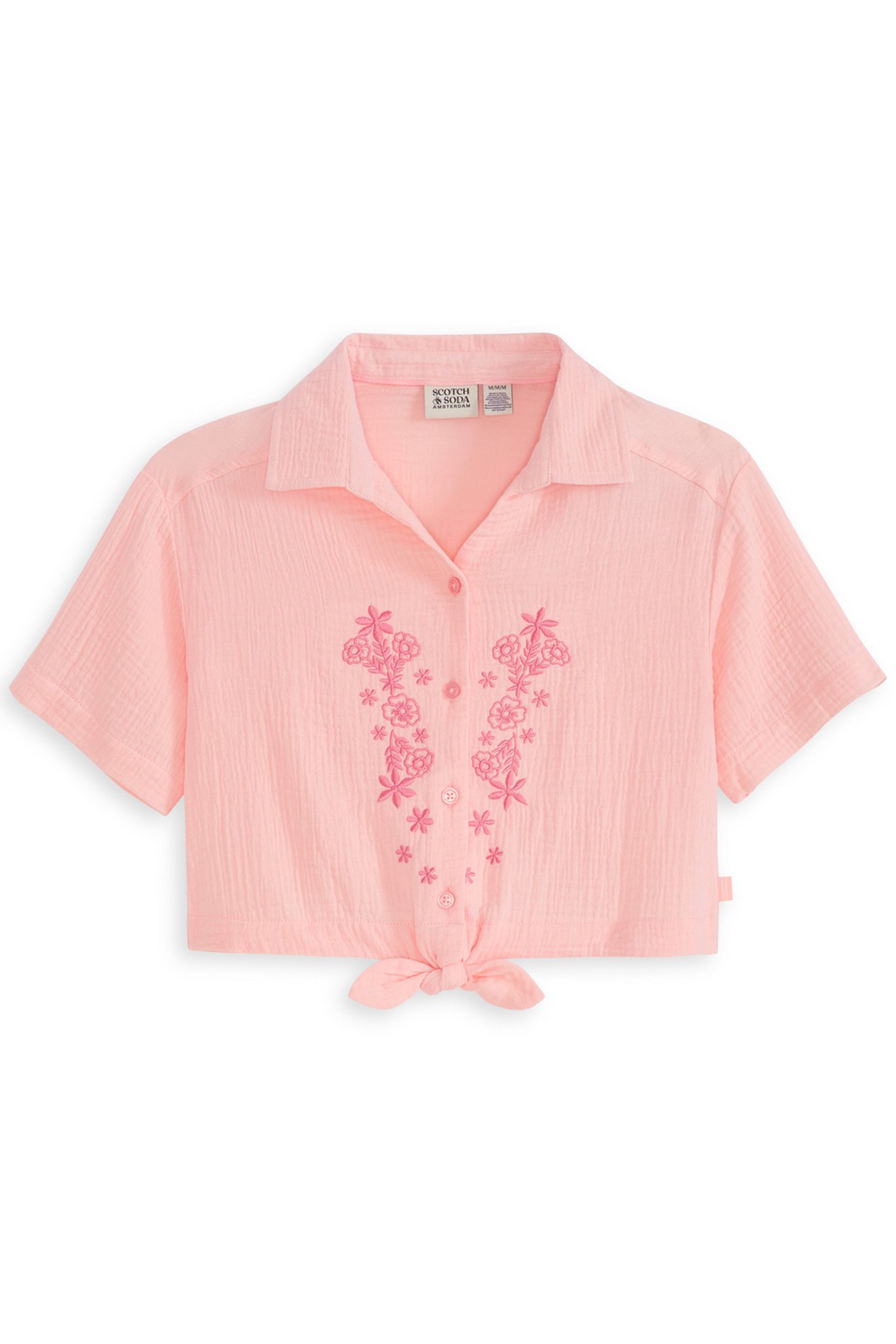 GIRLS S&S GIRLS FLOWY KNOTTED SS SHIRT LT PASTEL PINK by Scotch & Soda