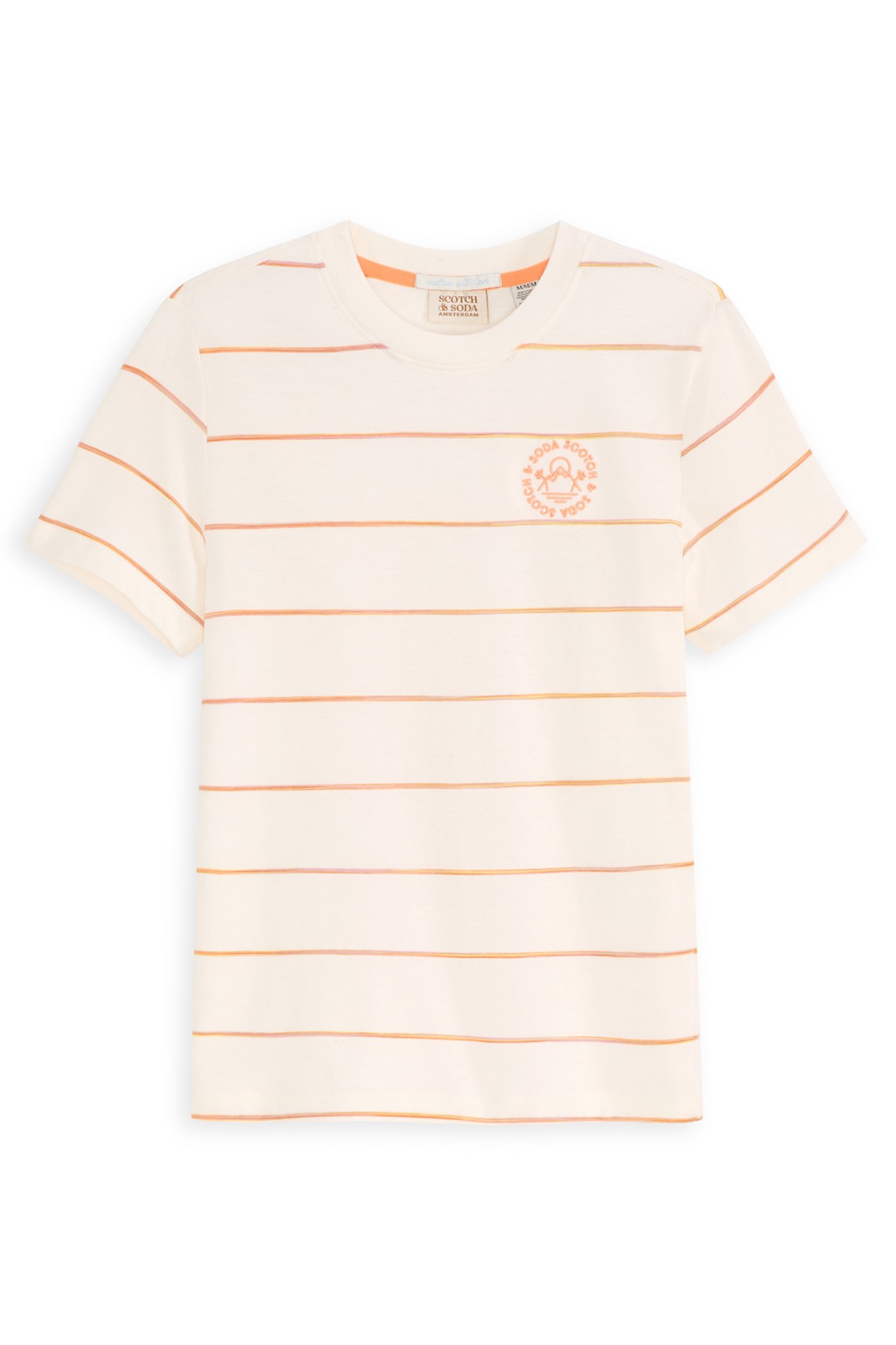 BOYS S&S SPACE DYED STRIPE FASHION TEE LIGHT BEIGE by Scotch & Soda