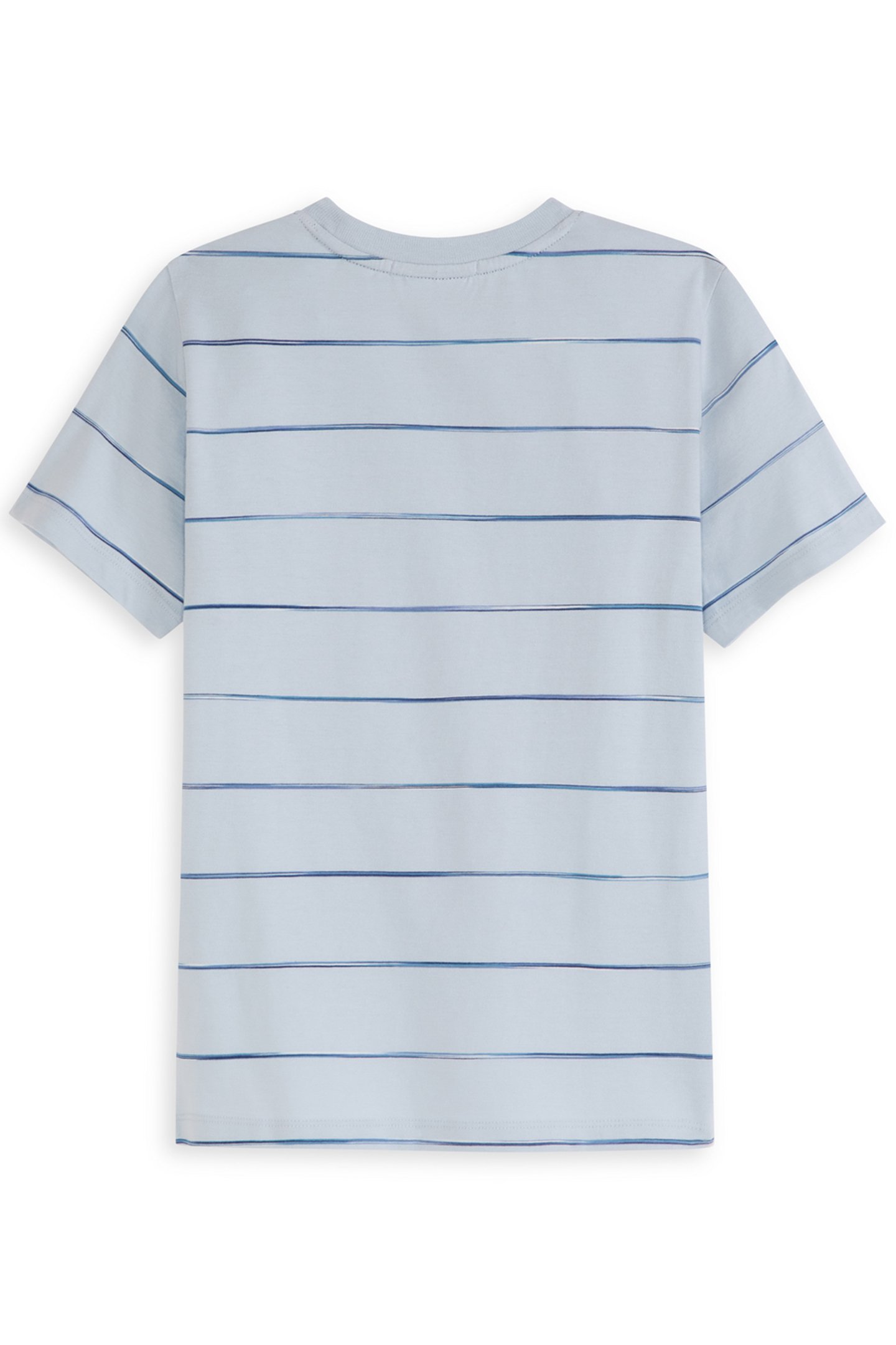 BOYS S&S SPACE DYED STRIPE FASHION TEE LT BLUE/PASTEL 2