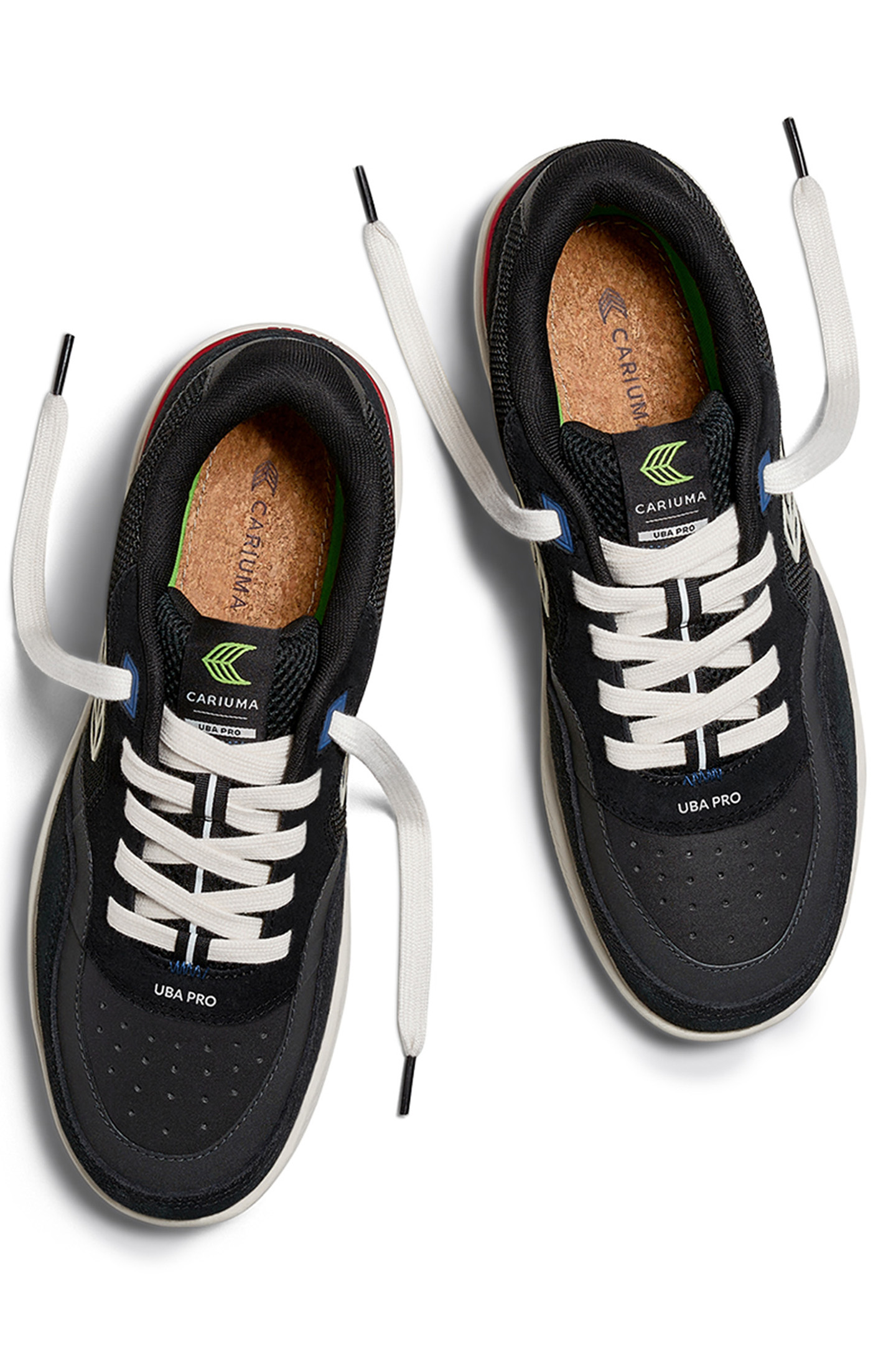 UBA PRO BLACK SUEDE AND MESH IVORY LOGO RED SNEAKER 2