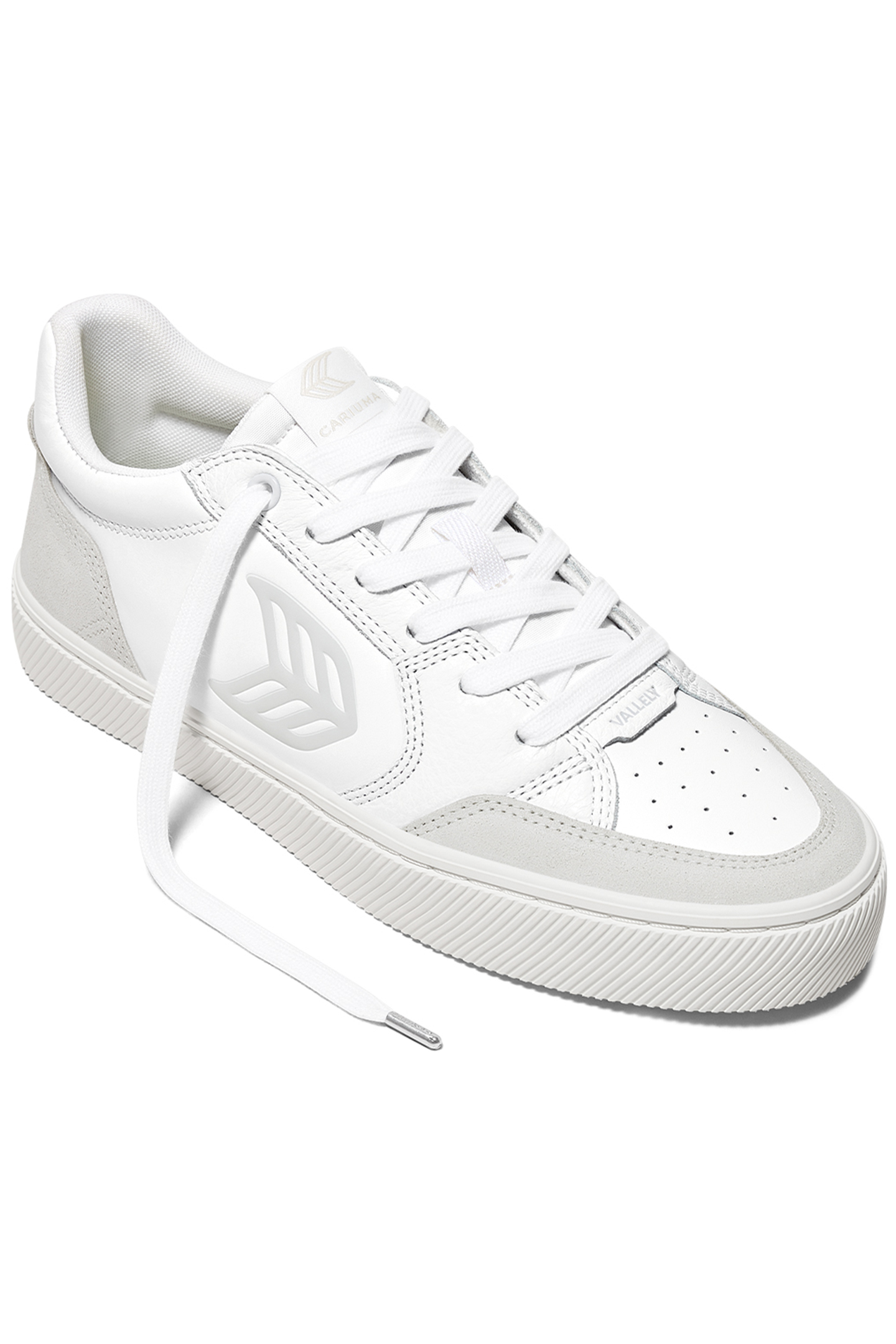 VALLELY WHITE LEATHER VINTAGE WHITE SUEDE ICE LOGO SNEAKER 2