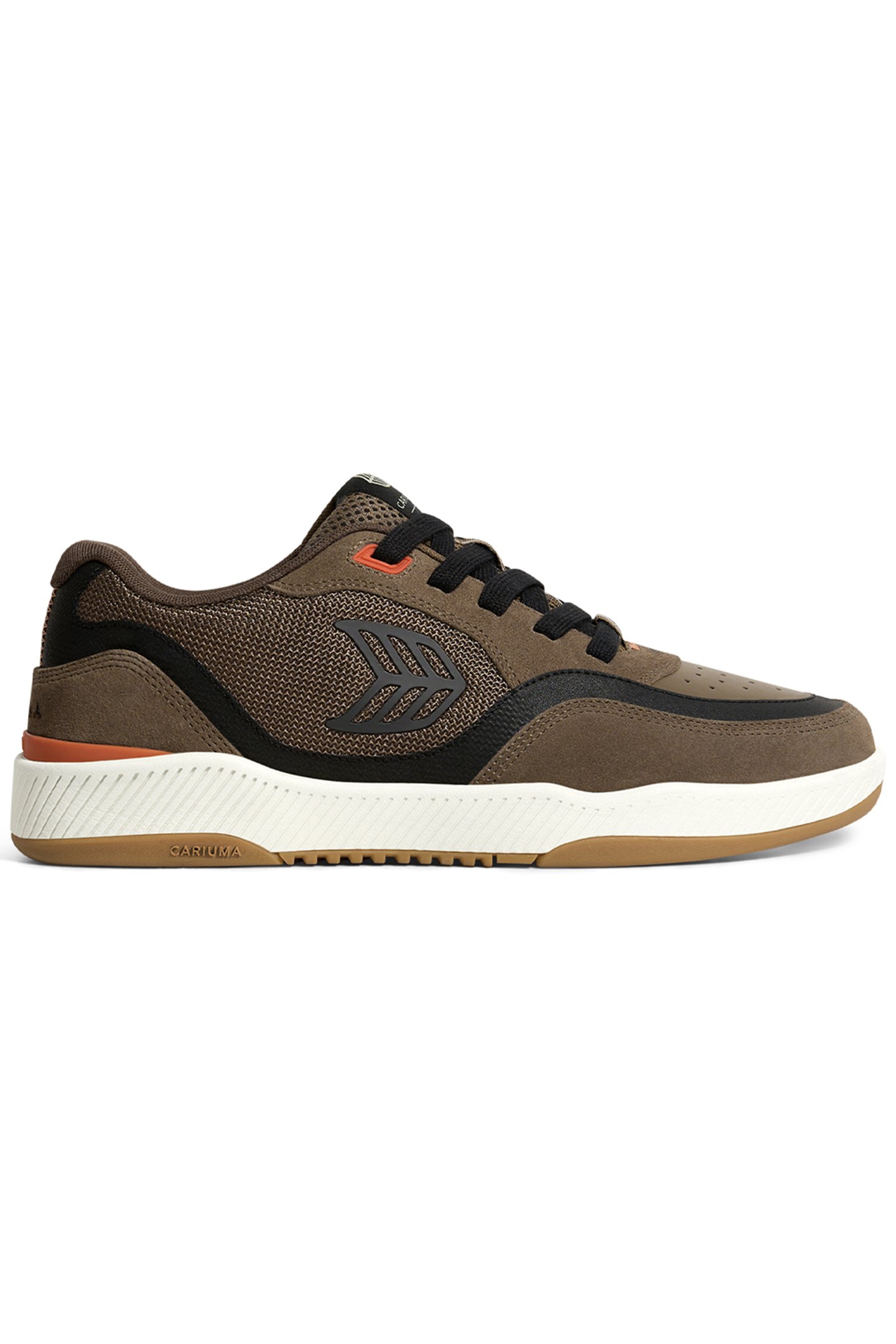 UBA PRO DARK KHAKI SUEDE AND MESH BLACK LOGO SNEAKER by CARIUMA