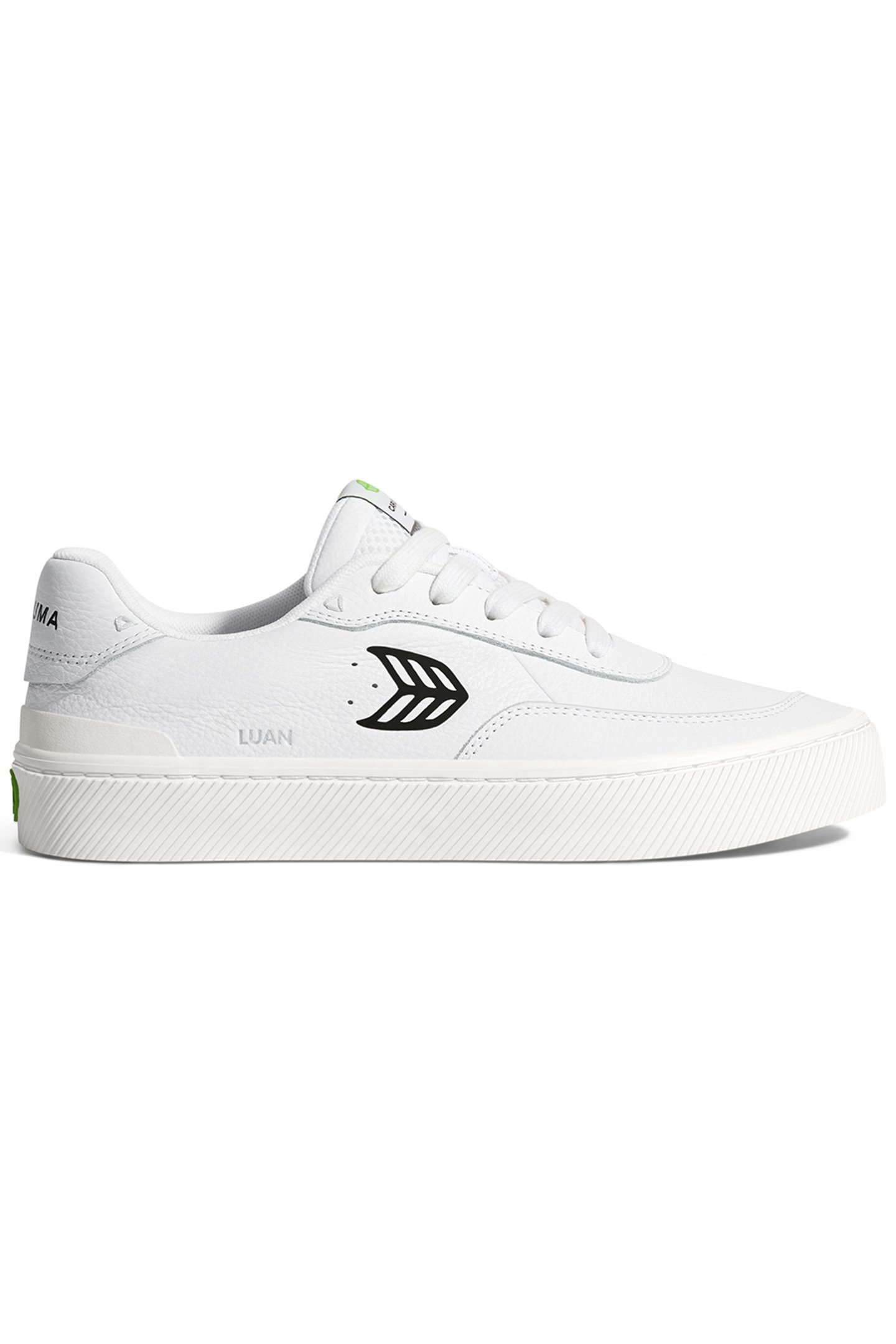 LUAN PRO WHITE PREMIUM LEATHER BLACK LOGO SNEAKER by CARIUMA