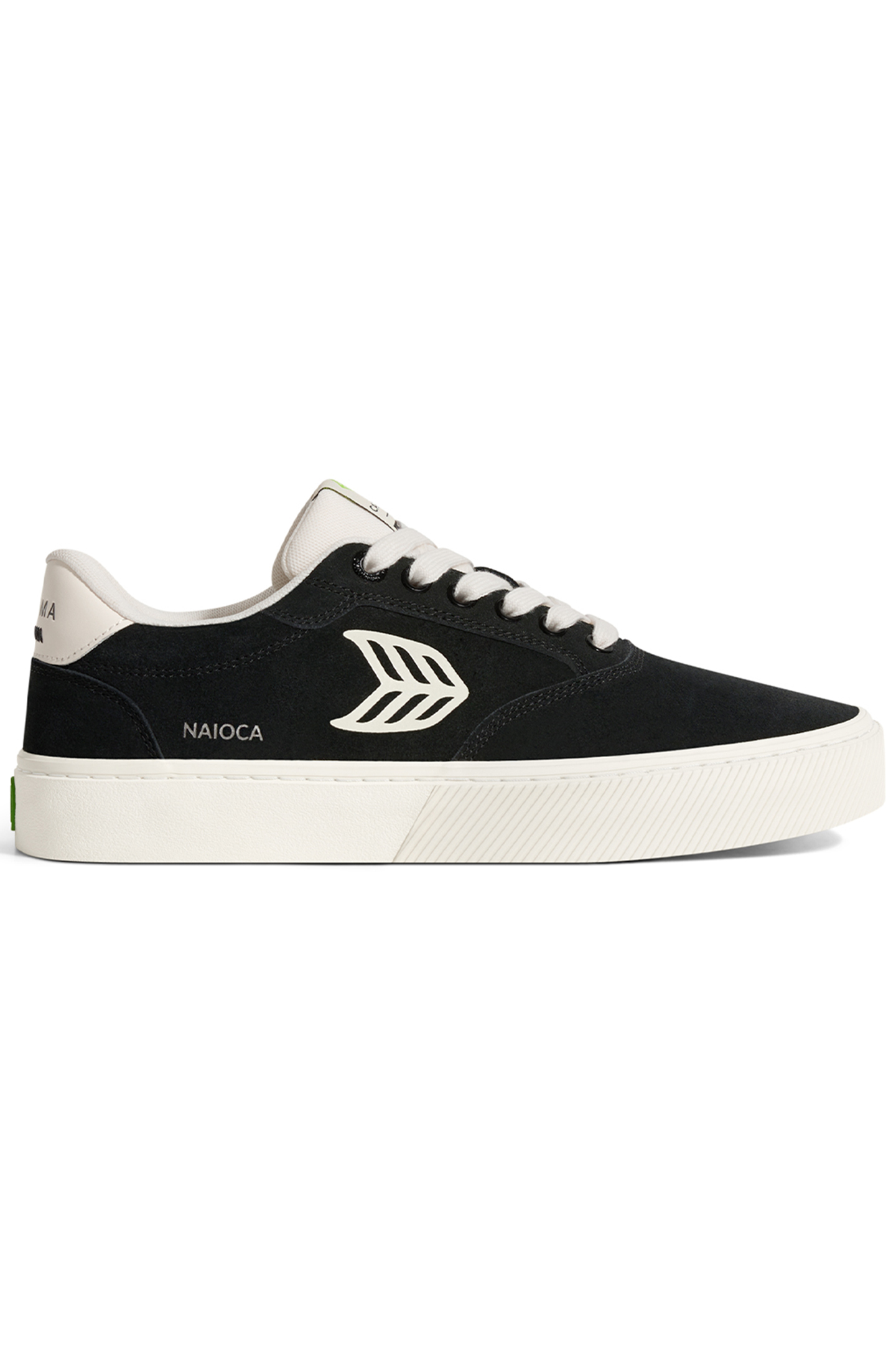 NAIOCA BLACK SUEDE IVORY LOGO SNEAKER 1