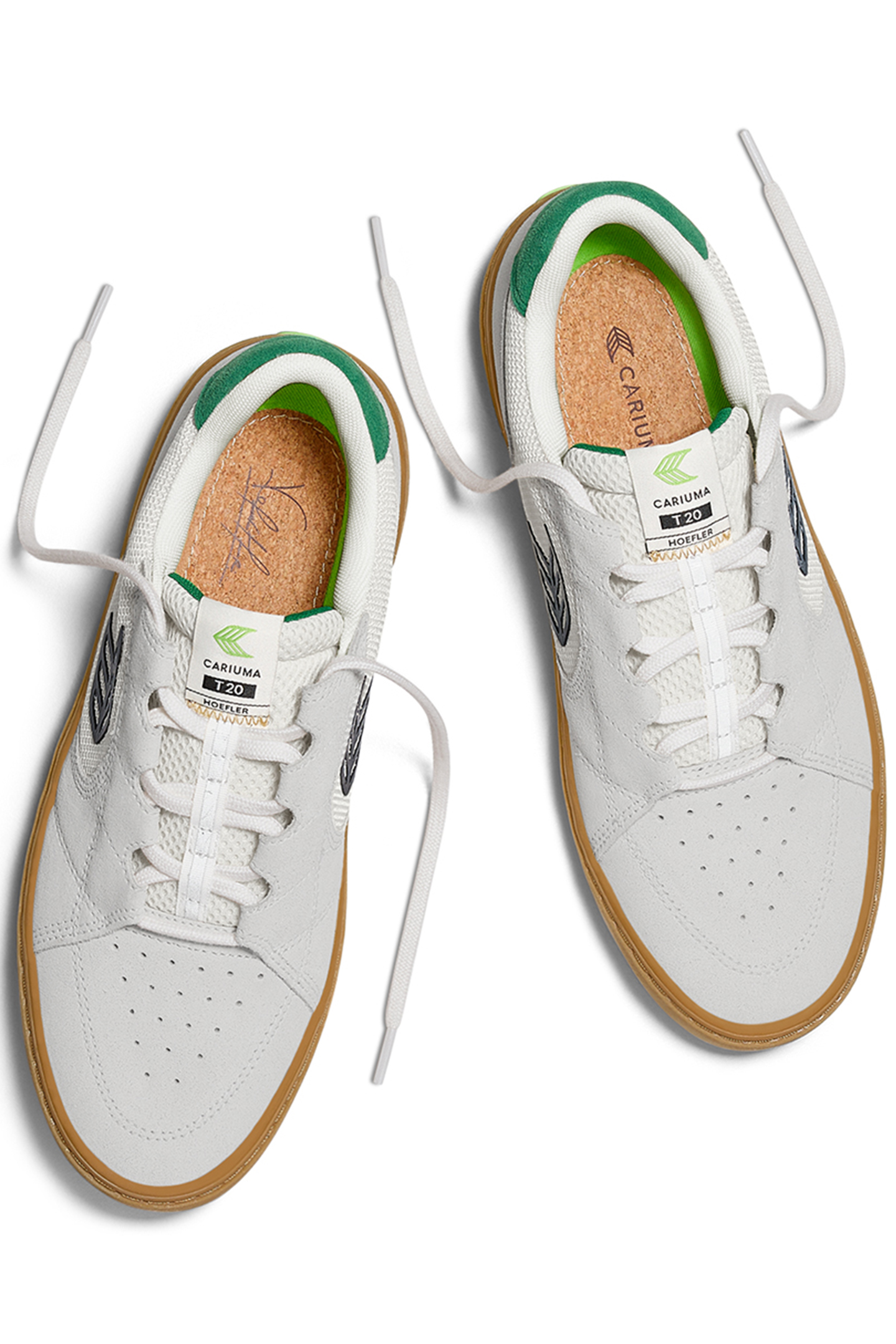 T20 PRO GUM SMOKE WHITE SUEDE AND MESH BLACK LOGO GREEN SNEA 3