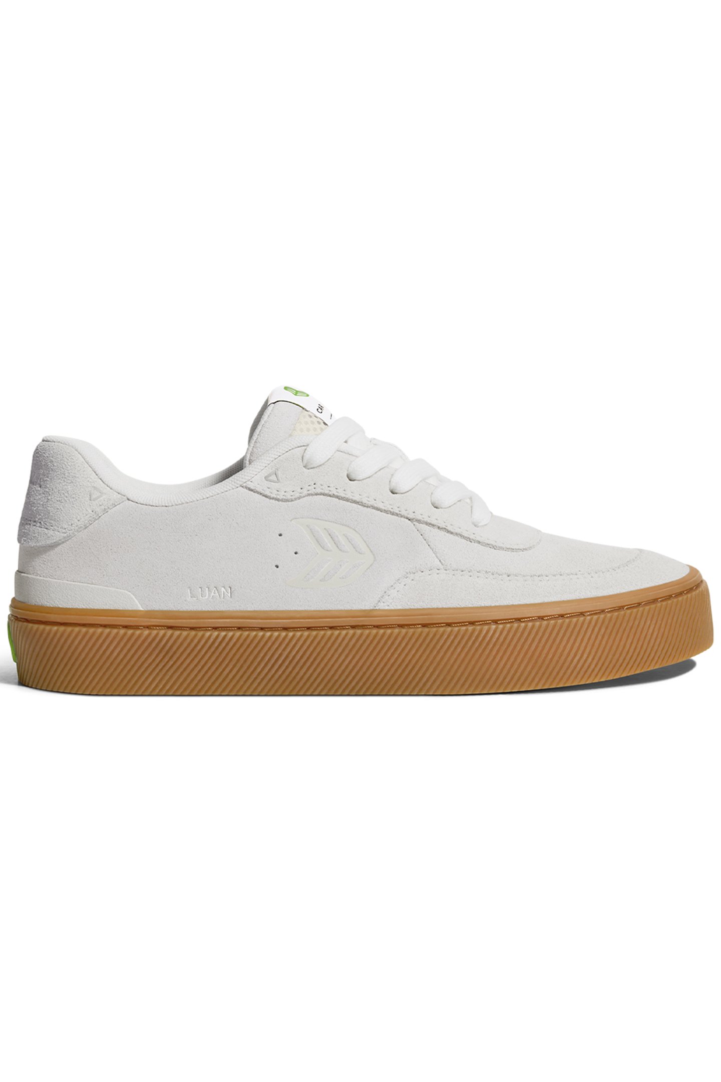 LUAN PRO GUM SMOKE WHITE SUEDE OFF-WHITE LOGO SNEAKER by CARIUMA