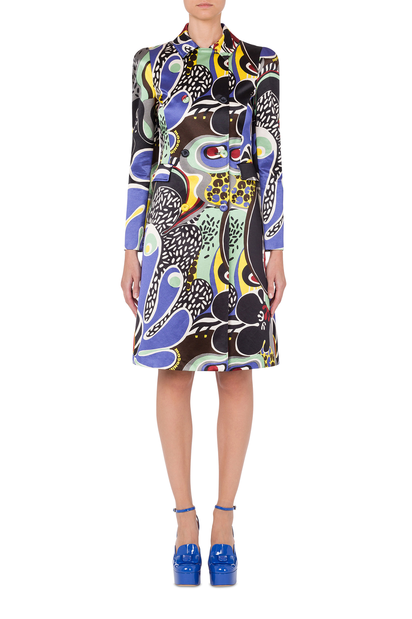 PSYCHEDELIC PRINT COAT BLACK by Moschino