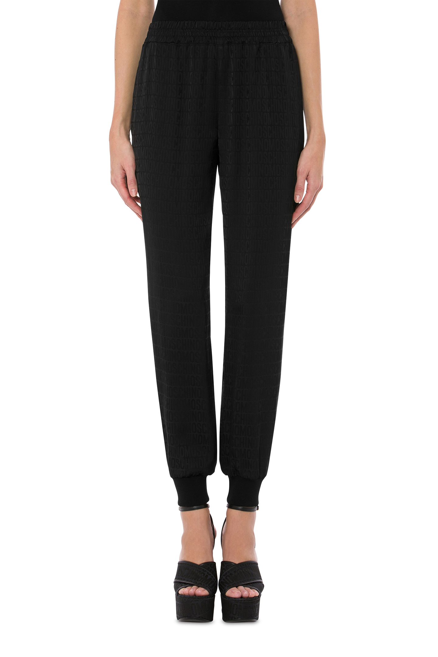 ALLOVER LOGO TWILL JOGGERS BLACK 1