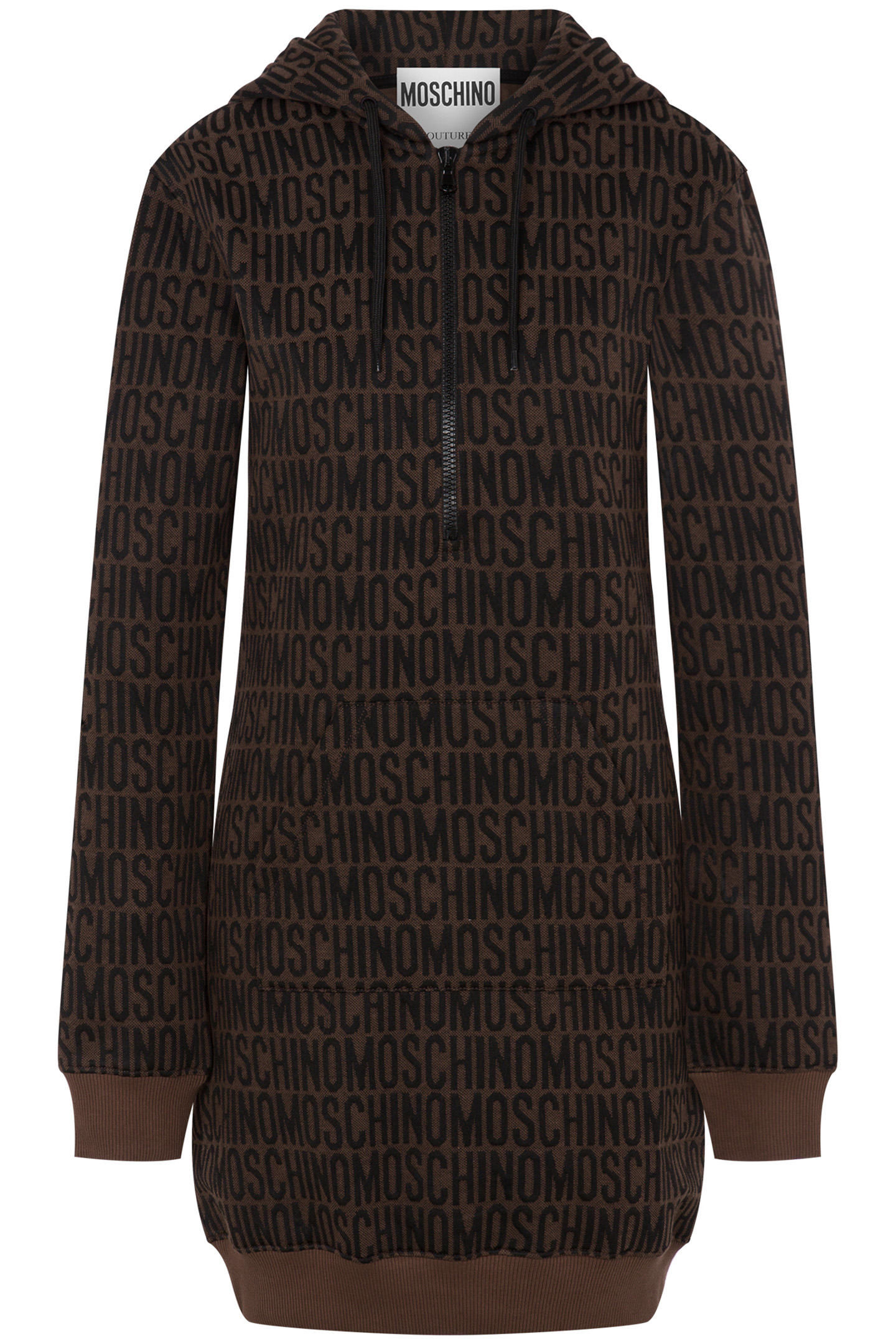 ALLOVER LOGO SWEAT DRESS BROWN 3