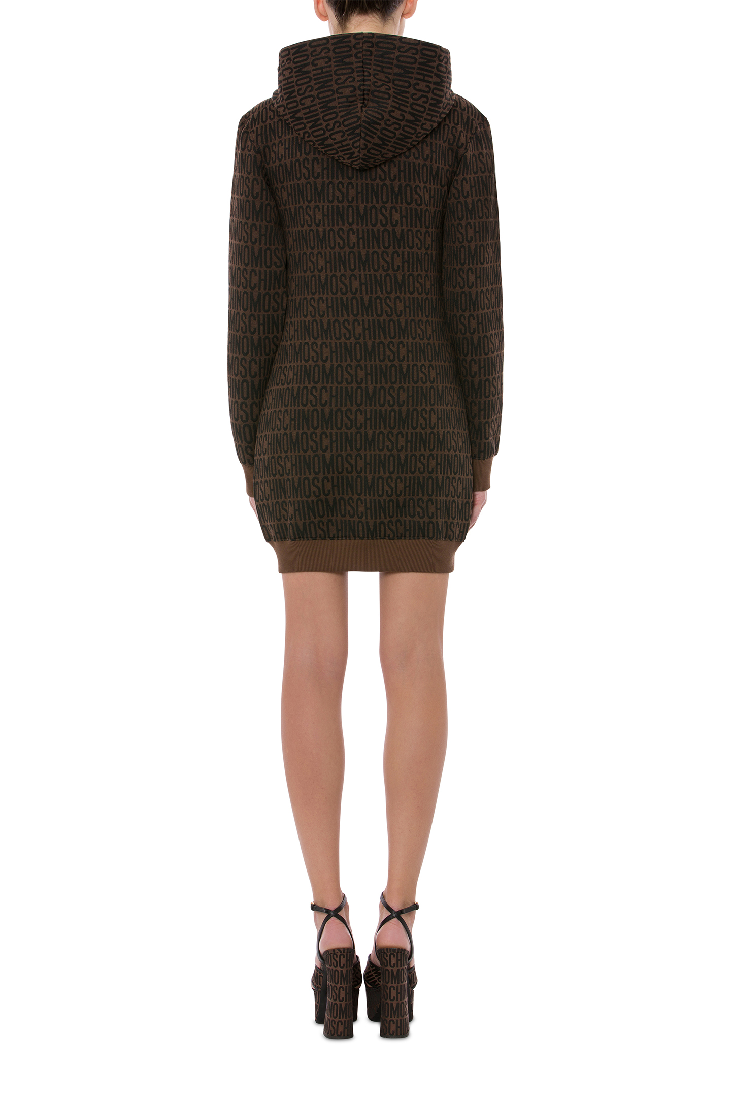 ALLOVER LOGO SWEAT DRESS BROWN 2