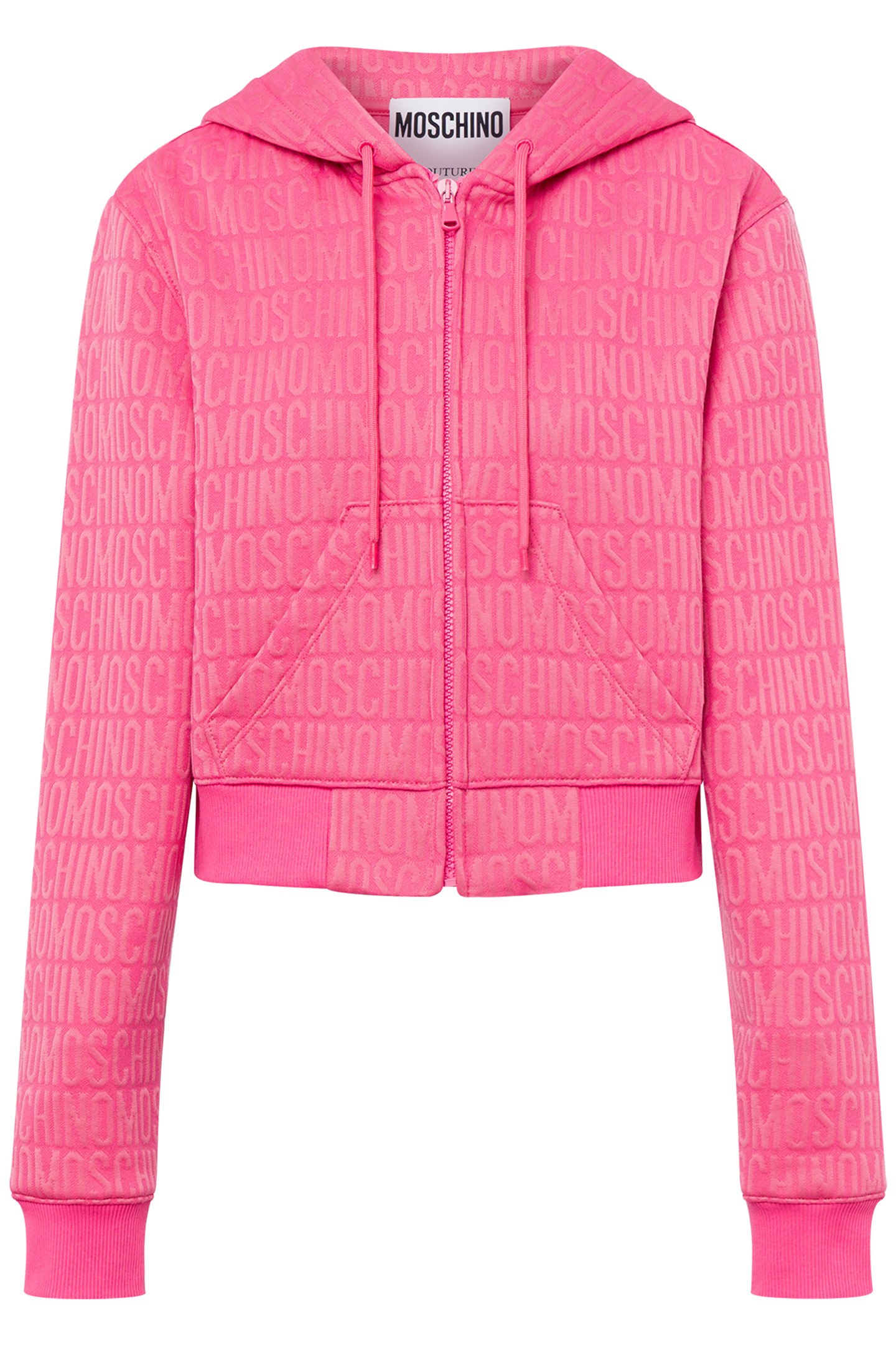 ALLOVER LOGO CROPPED SWEATSHIRT PINK 3